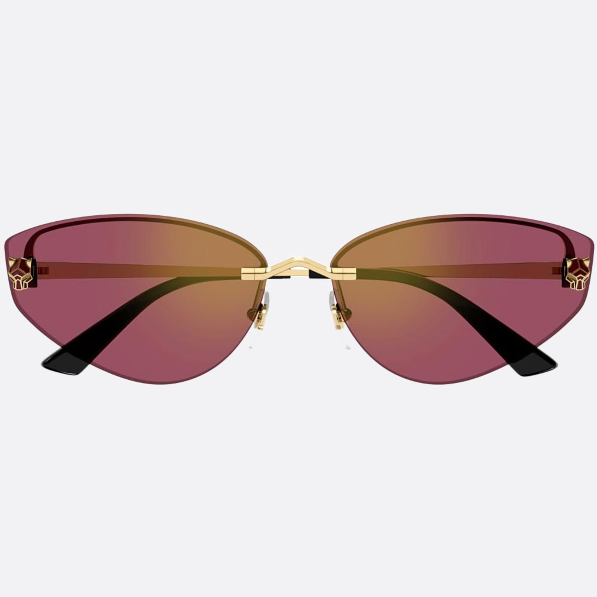 Cartier 65mm Der Gold Cat Eye Women Sunglasses - Main View