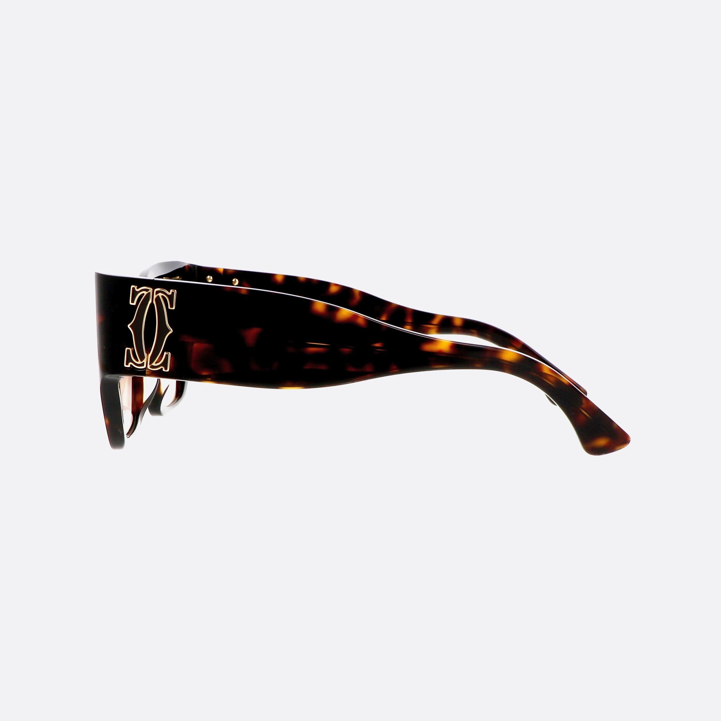 Cartier 55mm Tortoise Cat Eyes Unisex Sunglasses - Detail View