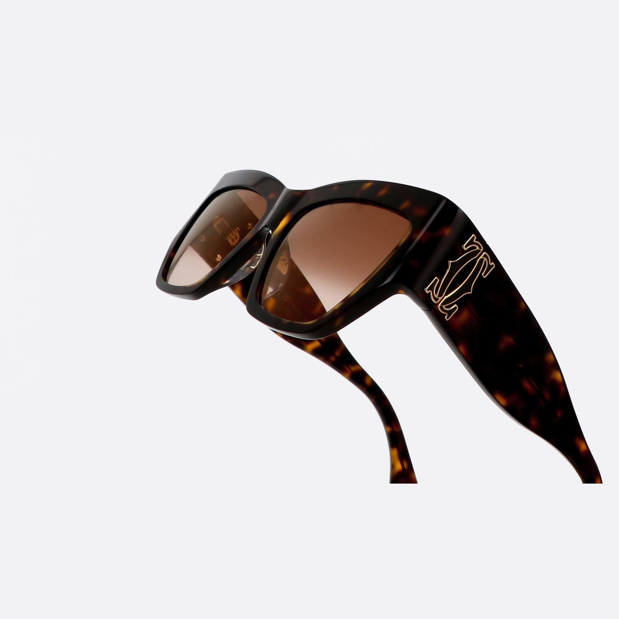 Cartier 55mm Tortoise Cat Eyes Unisex Sunglasses - Lifestyle Shot