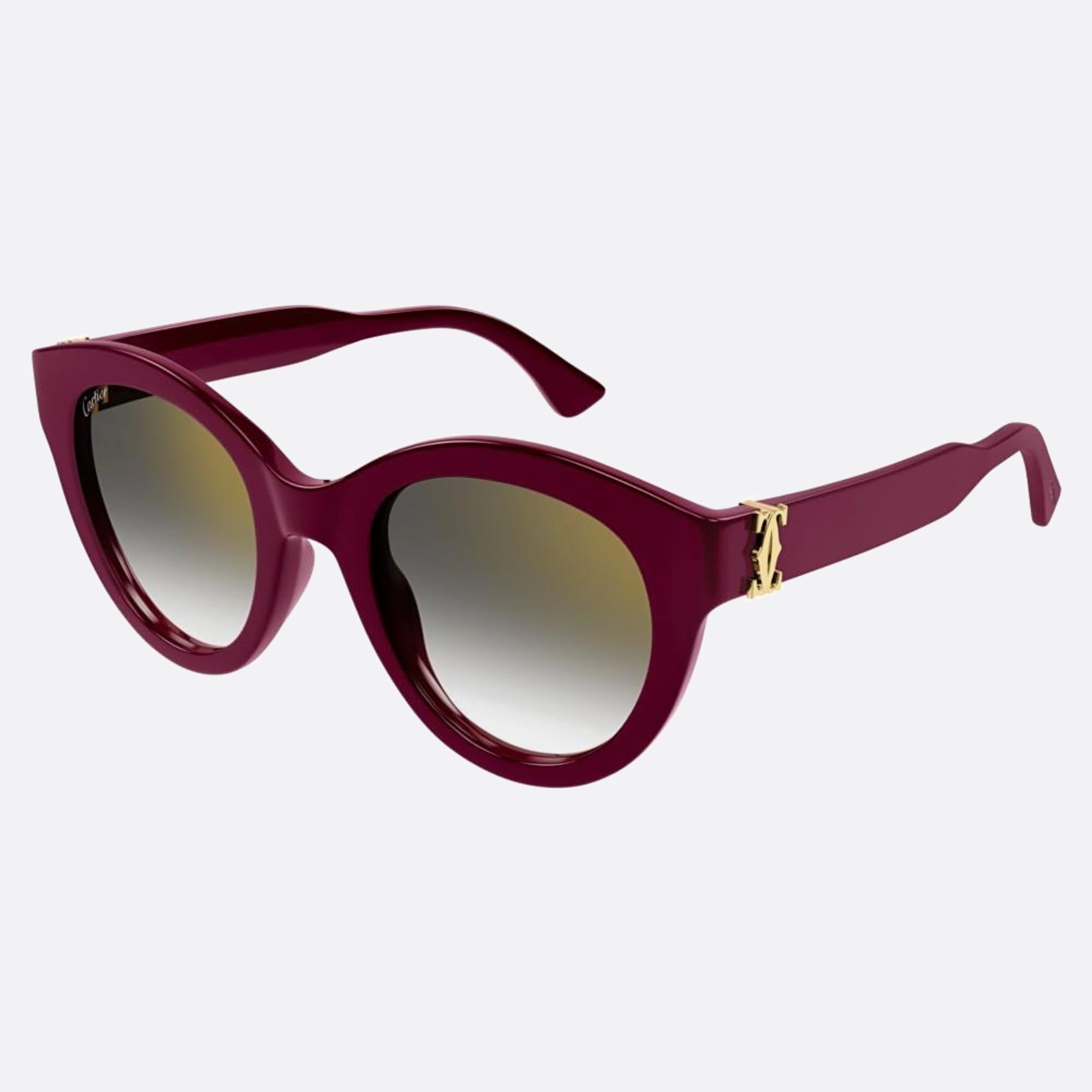 Cartier 50mm Red Cat Eye Women Sunglasses - Side View