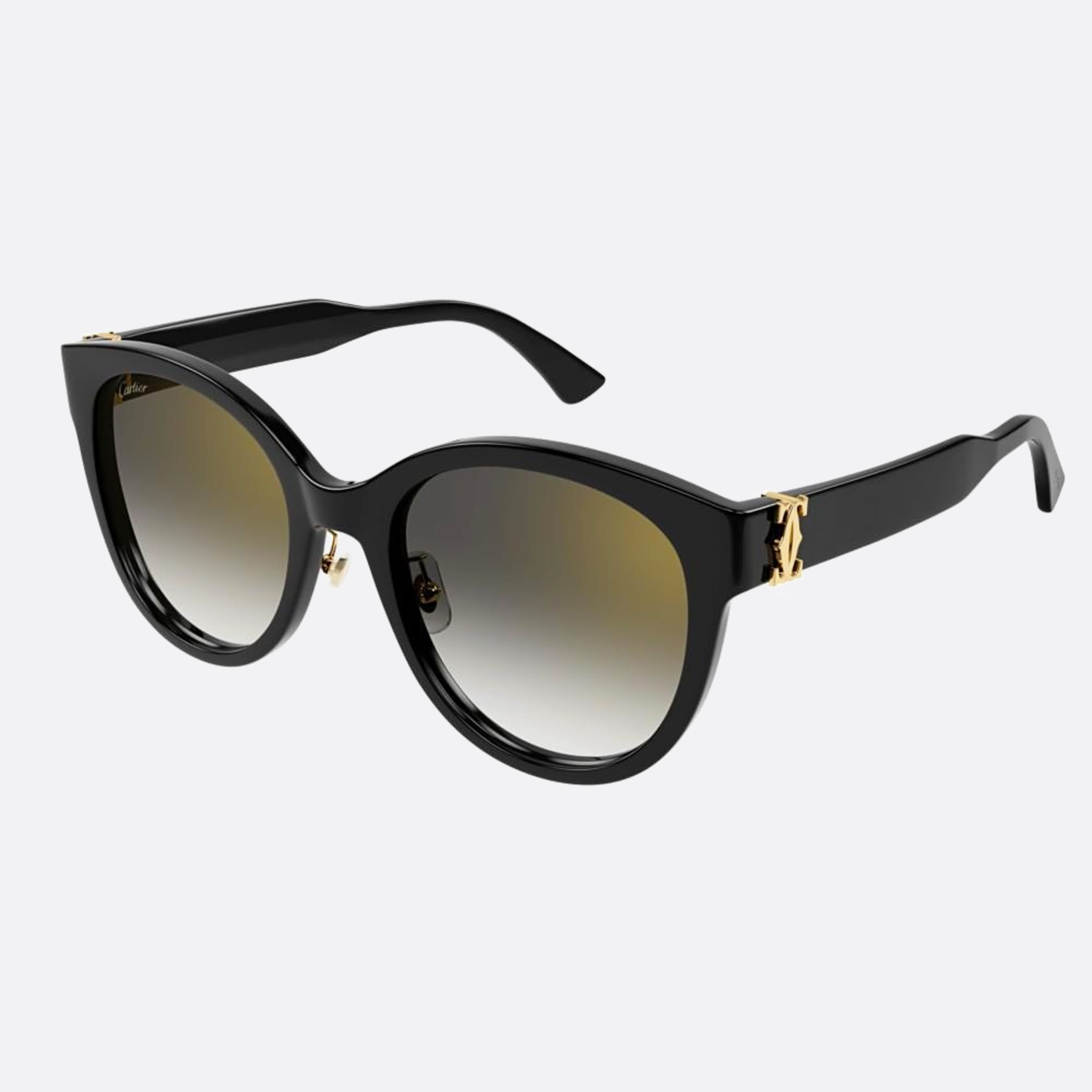 Cartier 56mm Ct0438sa Black Cat Eye Women Sunglasses - Side View