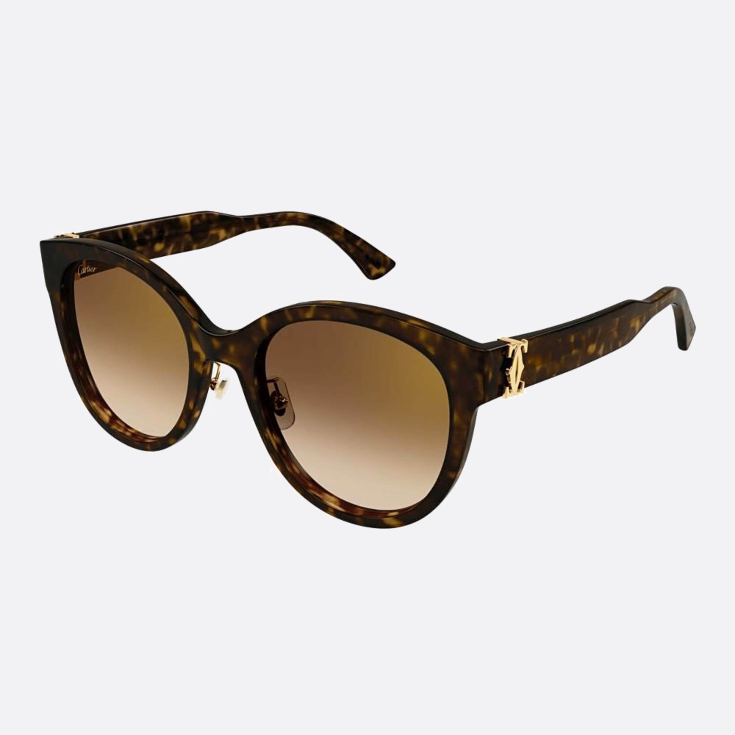 Cartier 56mm Ct0438sa Havana Cat Eye Women Sunglasses - Side View