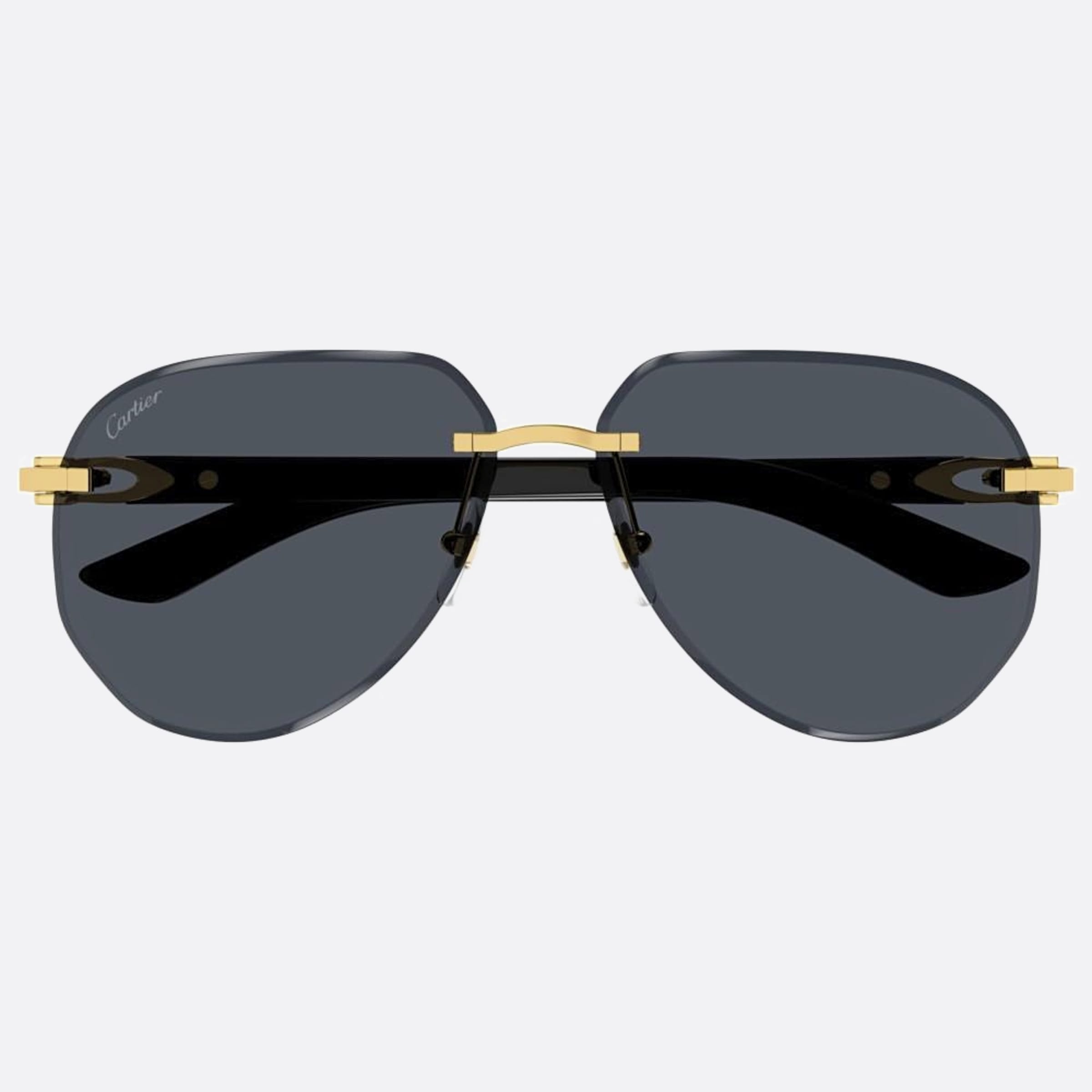 Cartier 61mm Black Pilot Men Sunglasses - Main View
