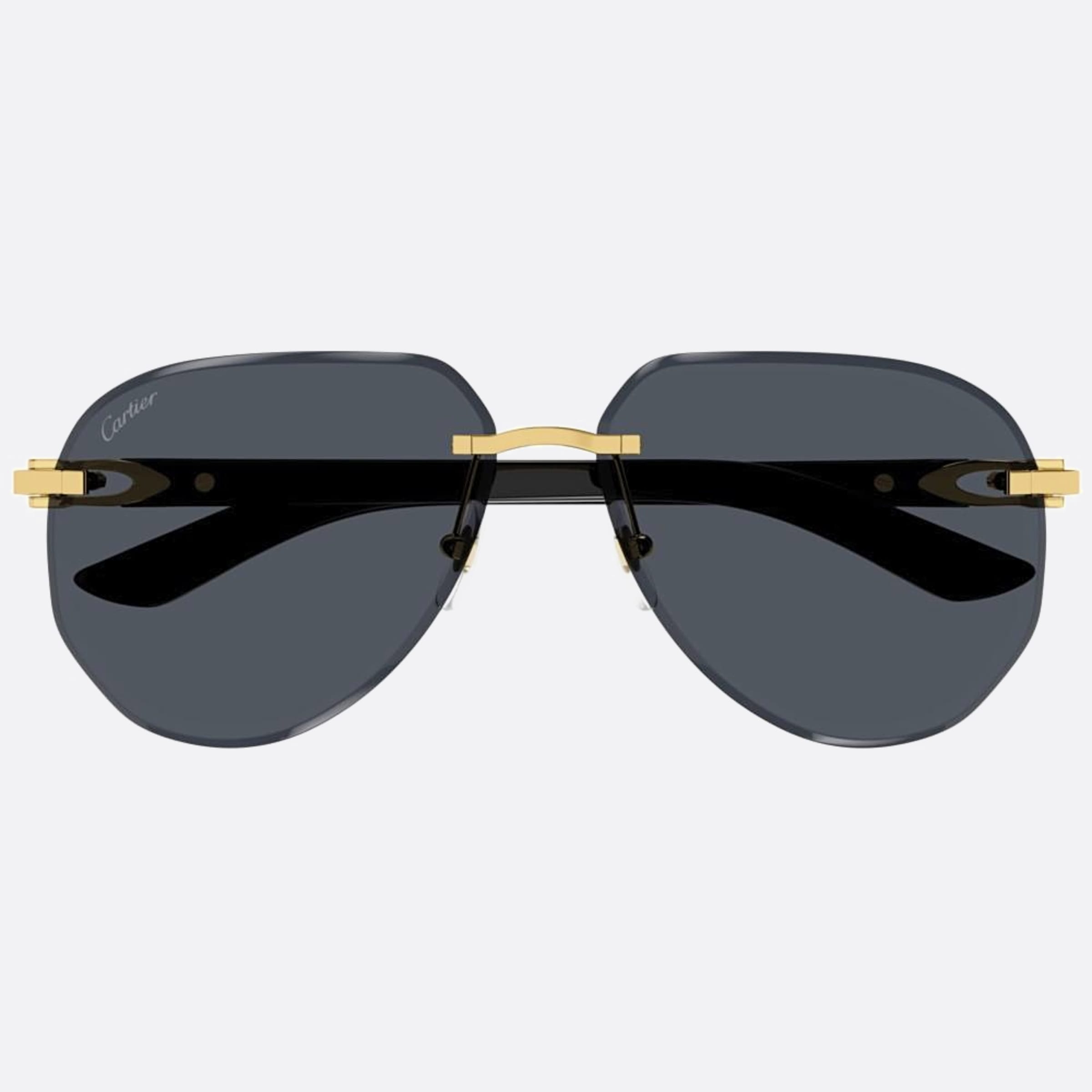 Cartier 61mm Black Pilot Men Sunglasses - Main View