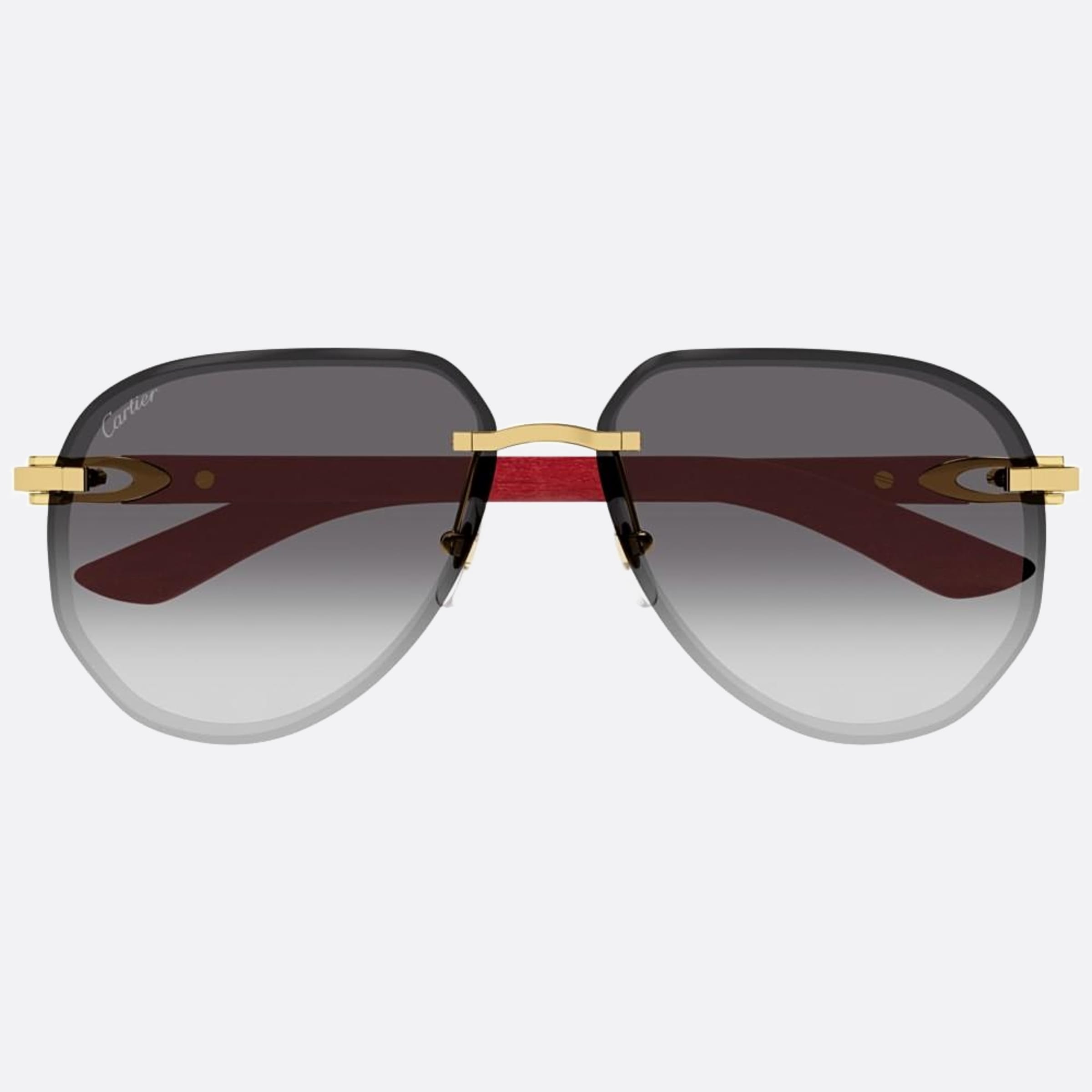 Cartier 61mm Red Pilot Men Sunglasses - Main View