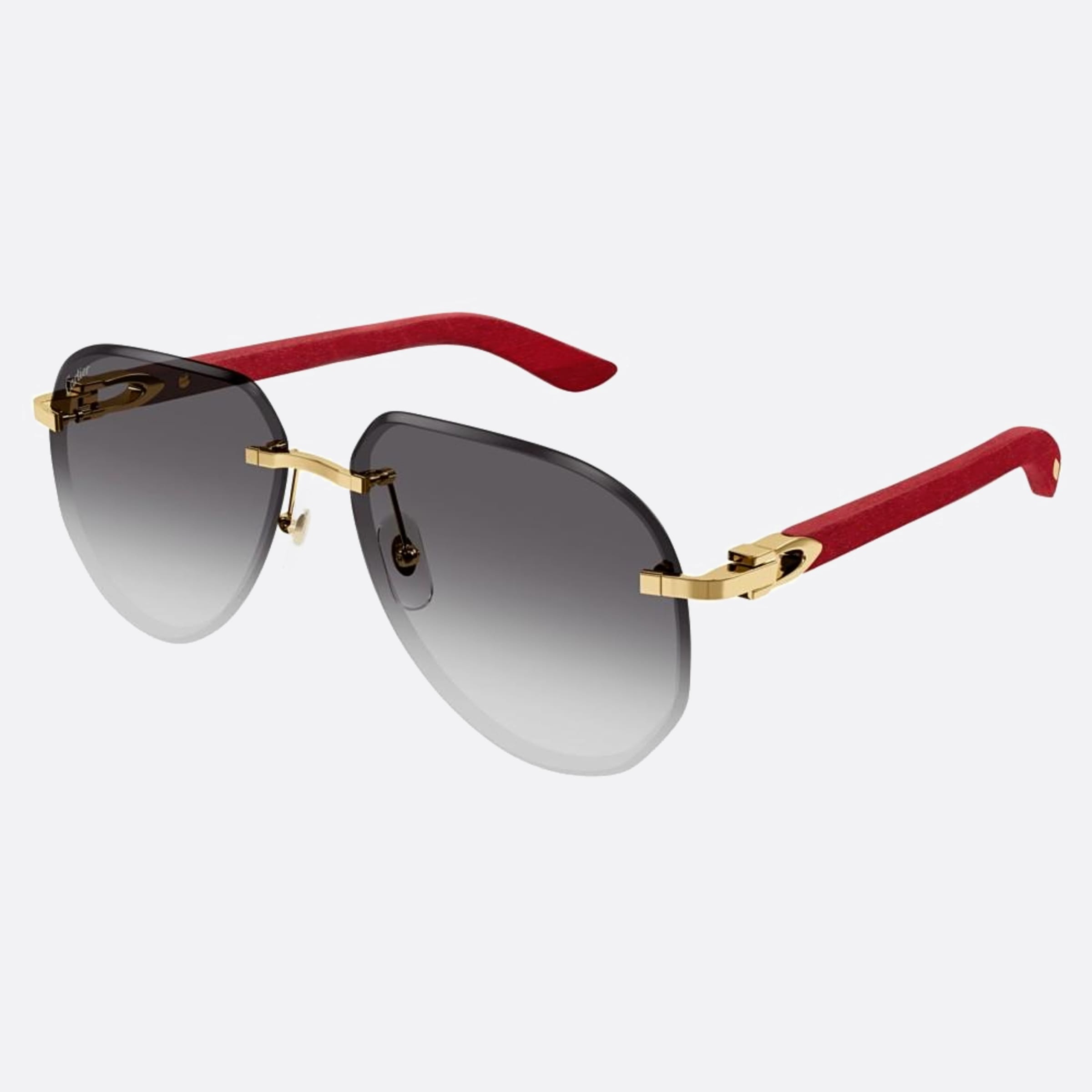 Cartier 61mm Red Pilot Men Sunglasses - Side View
