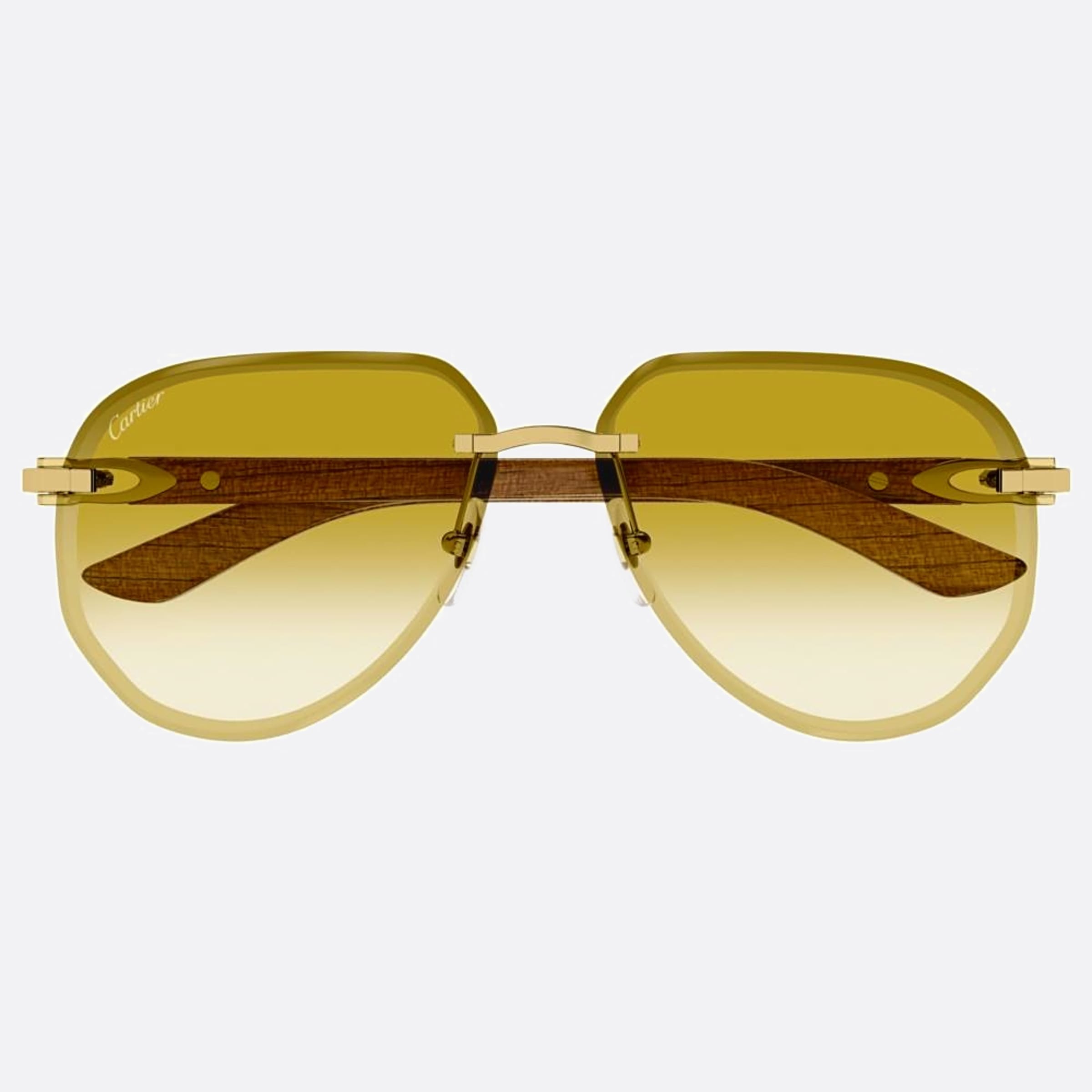 Cartier 61mm Gold Pilot Men Sunglasses - Main View