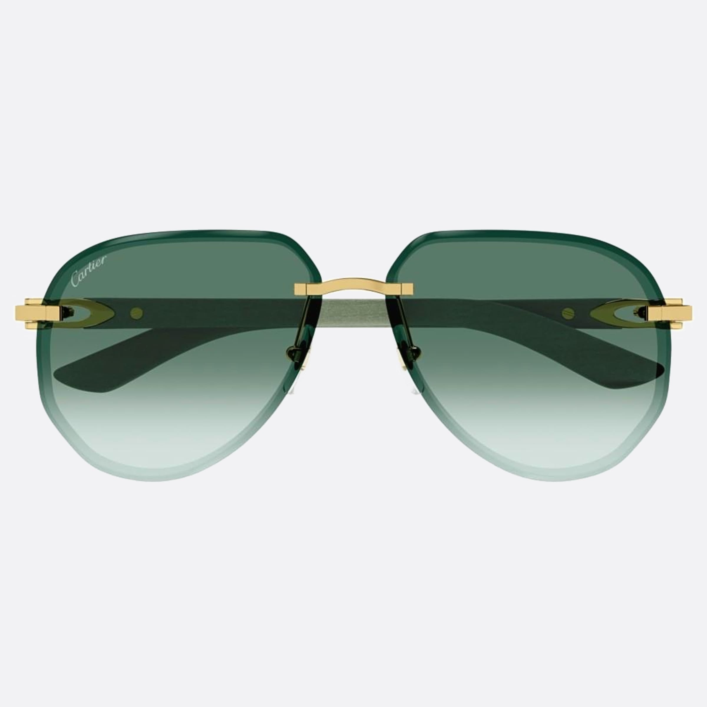 Cartier 61mm Gold Pilot Men Sunglasses - Main View