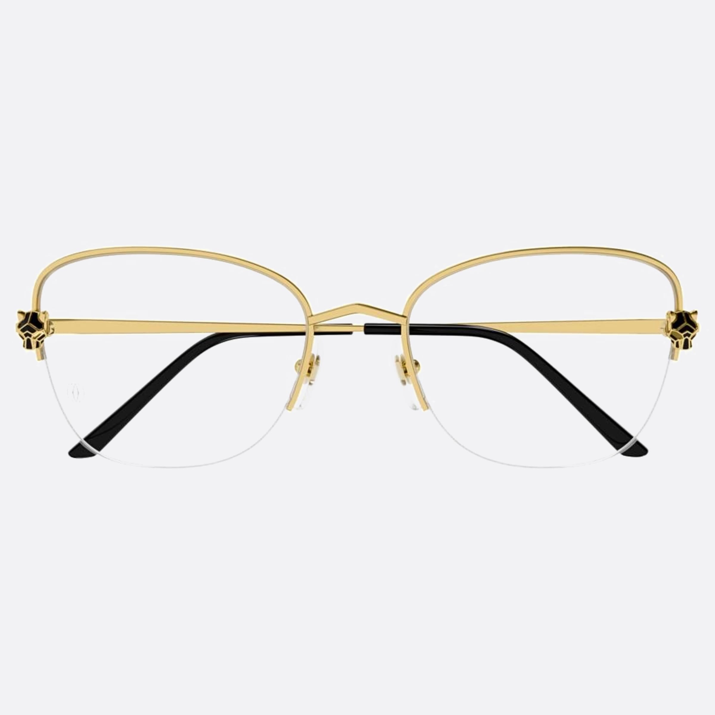 Cartier 55mm Gold Cat Eye Women Eyeglasses - Main View