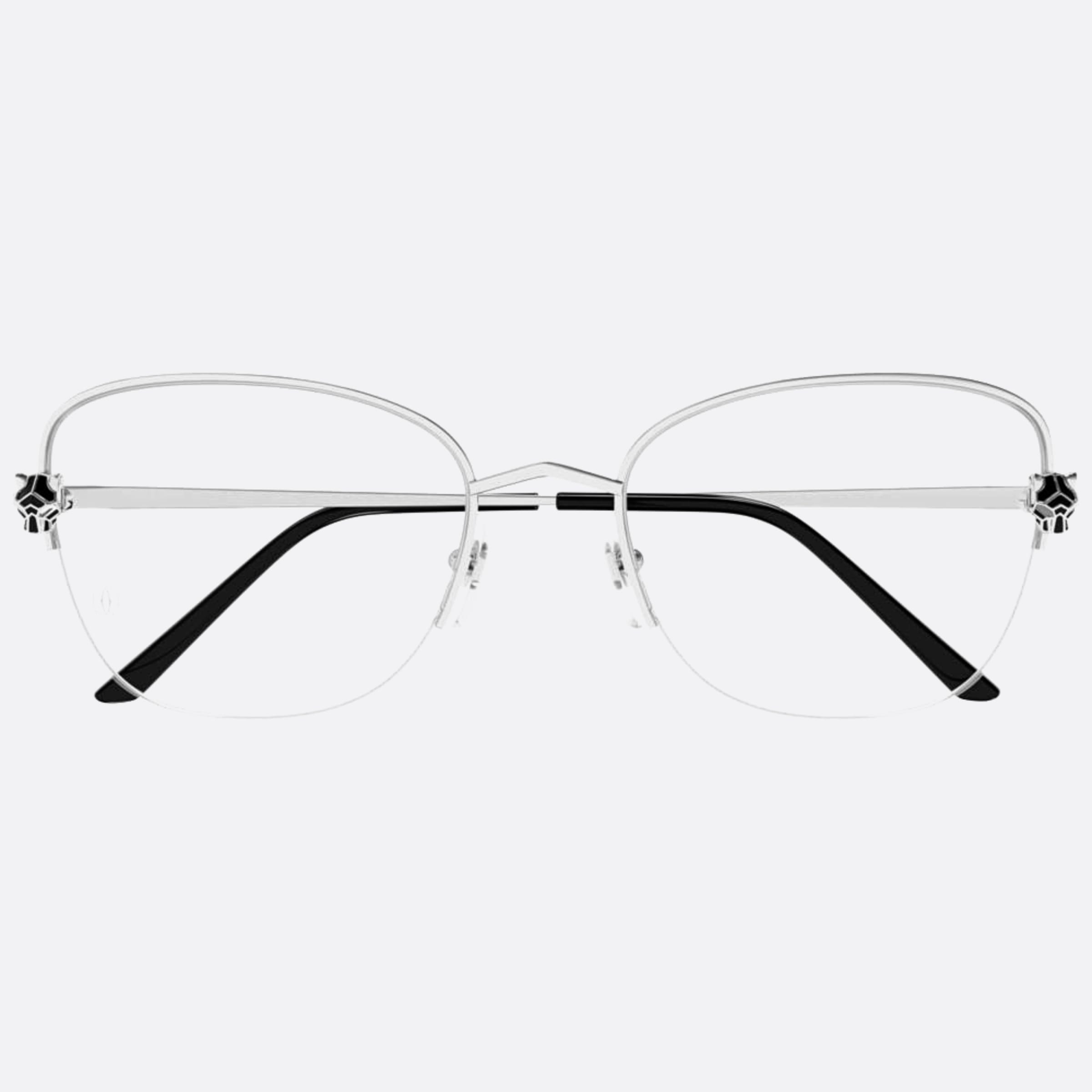 Cartier 55mm Silver Cat Eye Women Eyeglasses - Main View