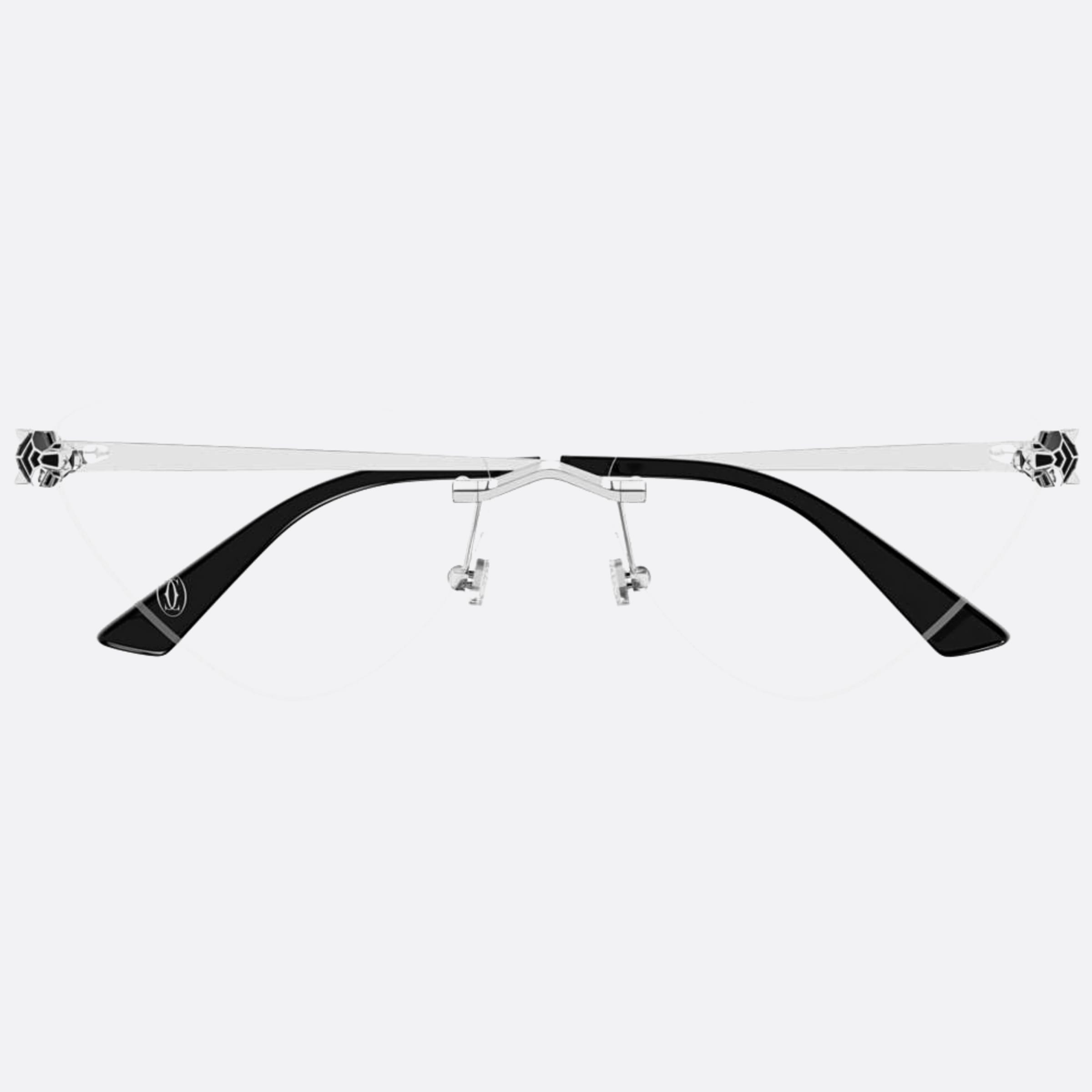 Cartier 60mm Silver Cat Eye Women Eyeglasses - Main View