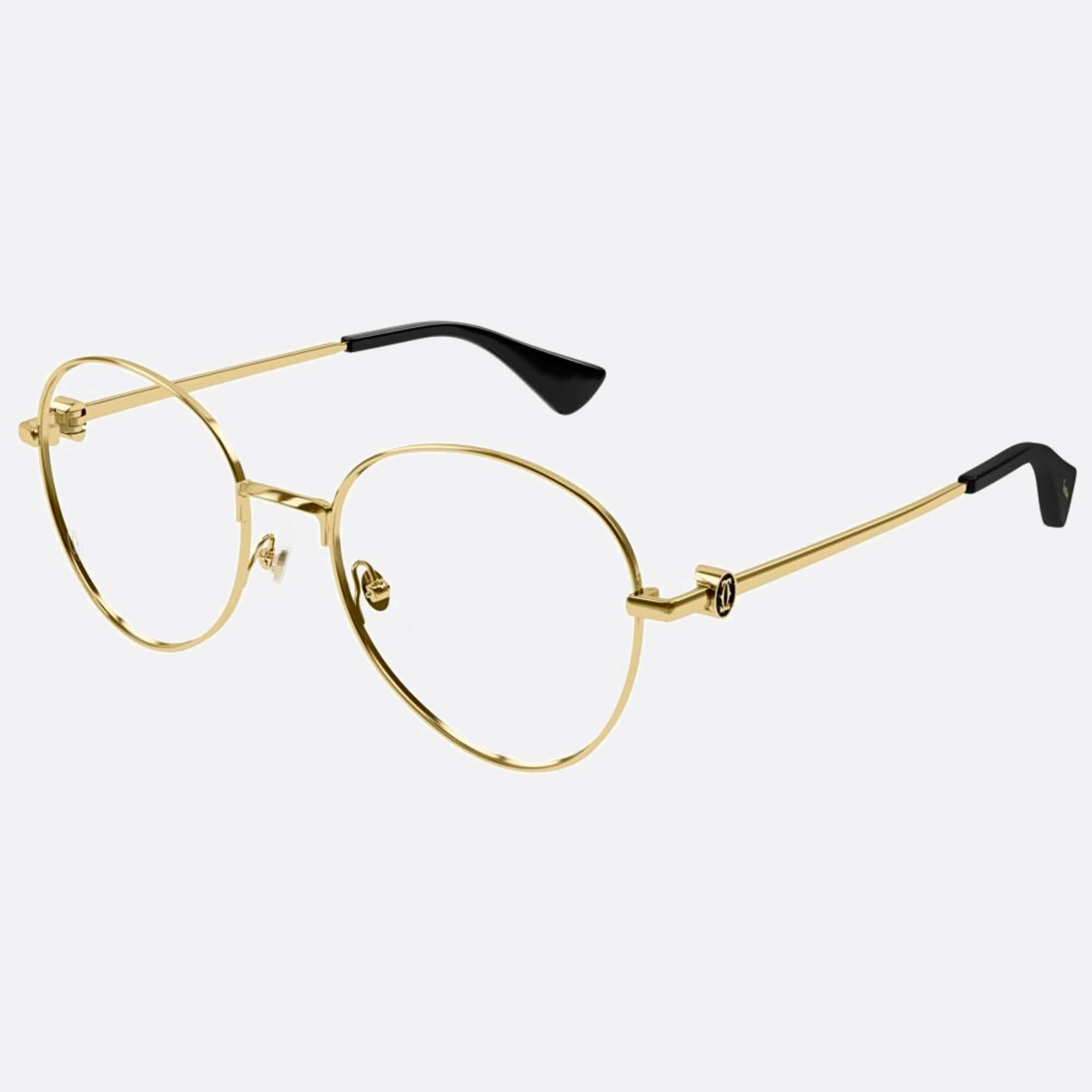 Cartier 54mm Gold Round Women Eyeglasses - Side View