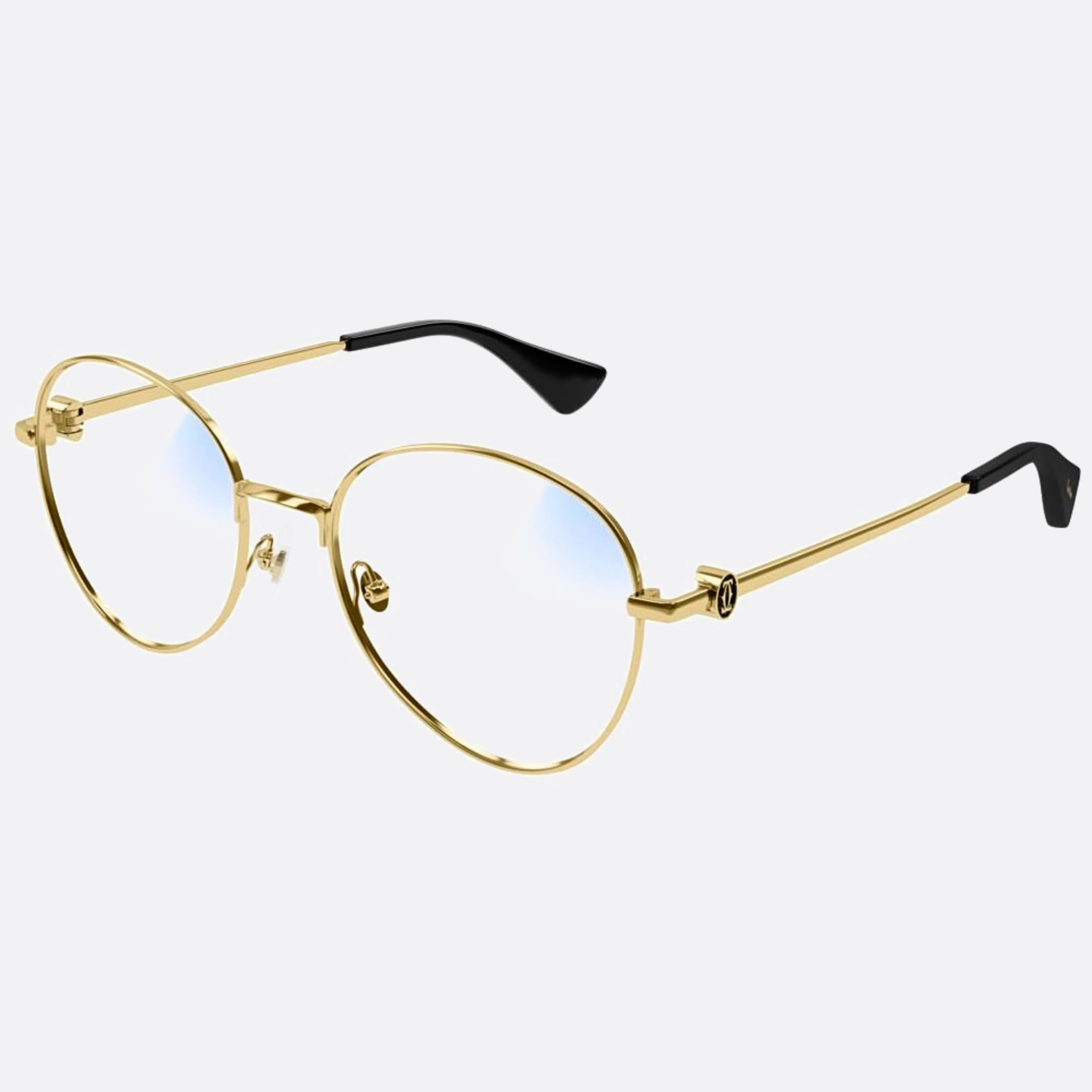 Cartier 54mm Gold Round Photochromic Women Sunglasses - Side View
