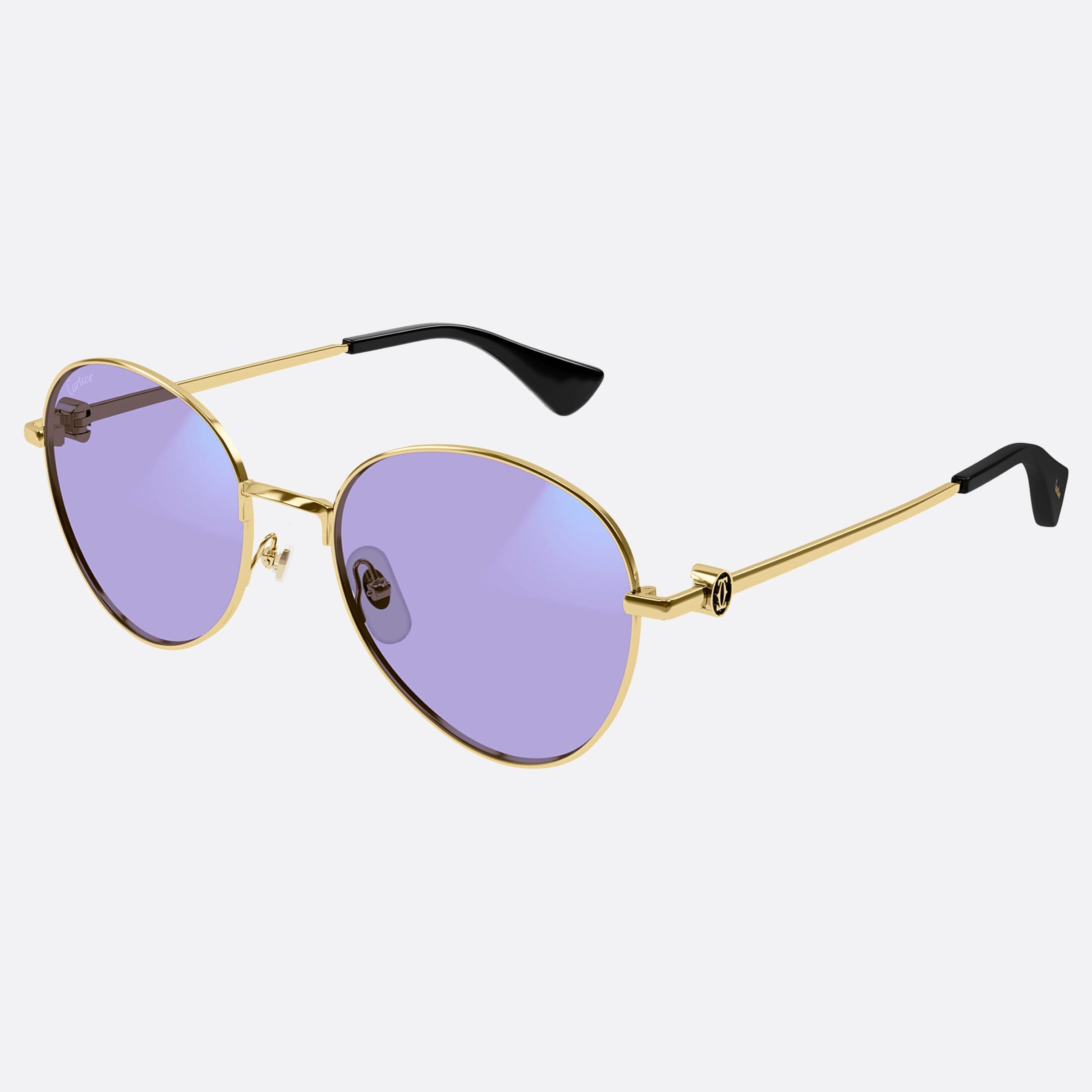 Cartier 54mm Gold Round Photochromic Women Sunglasses - Detail View