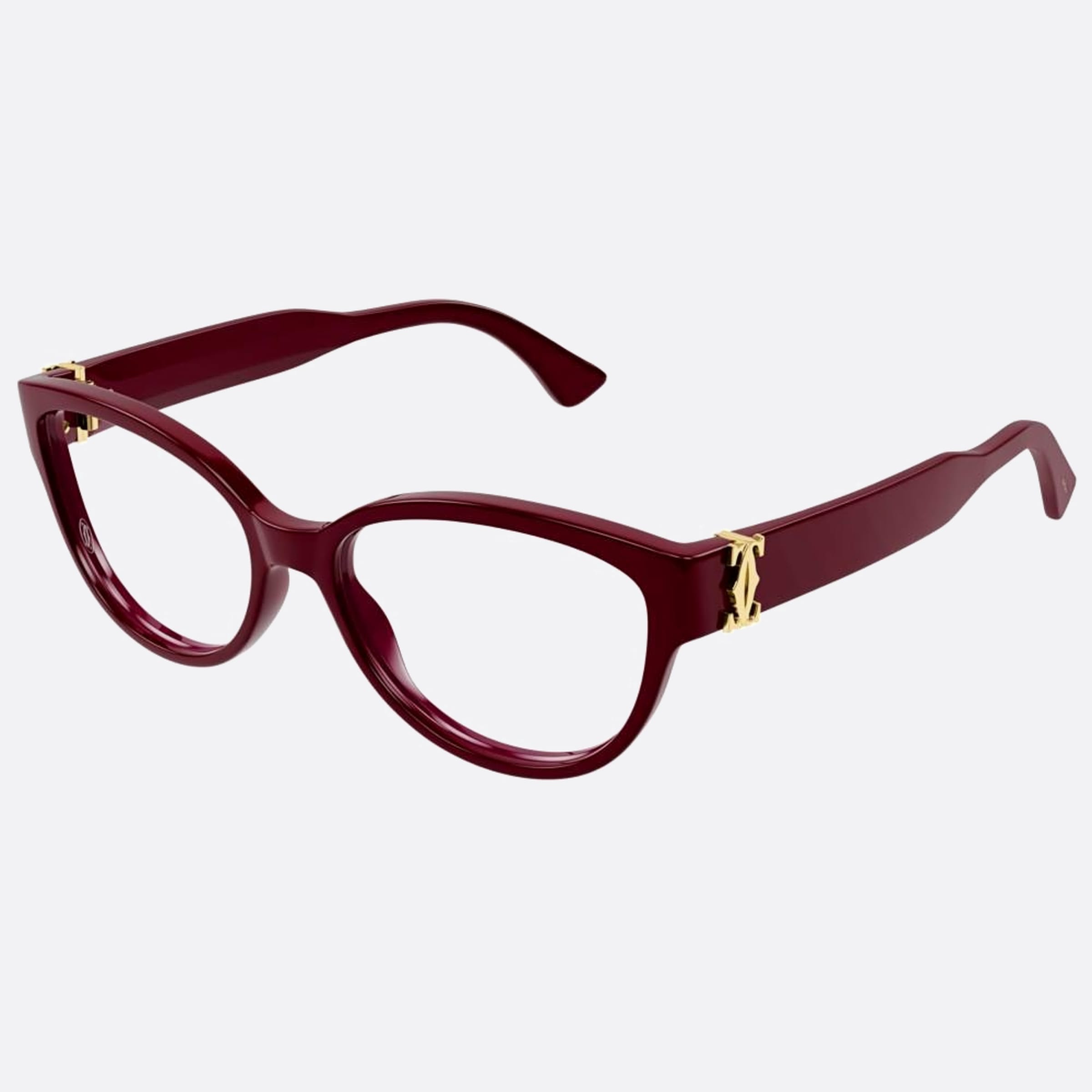 Cartier 54mm Red Cat Eye Women Eyeglasses - Side View