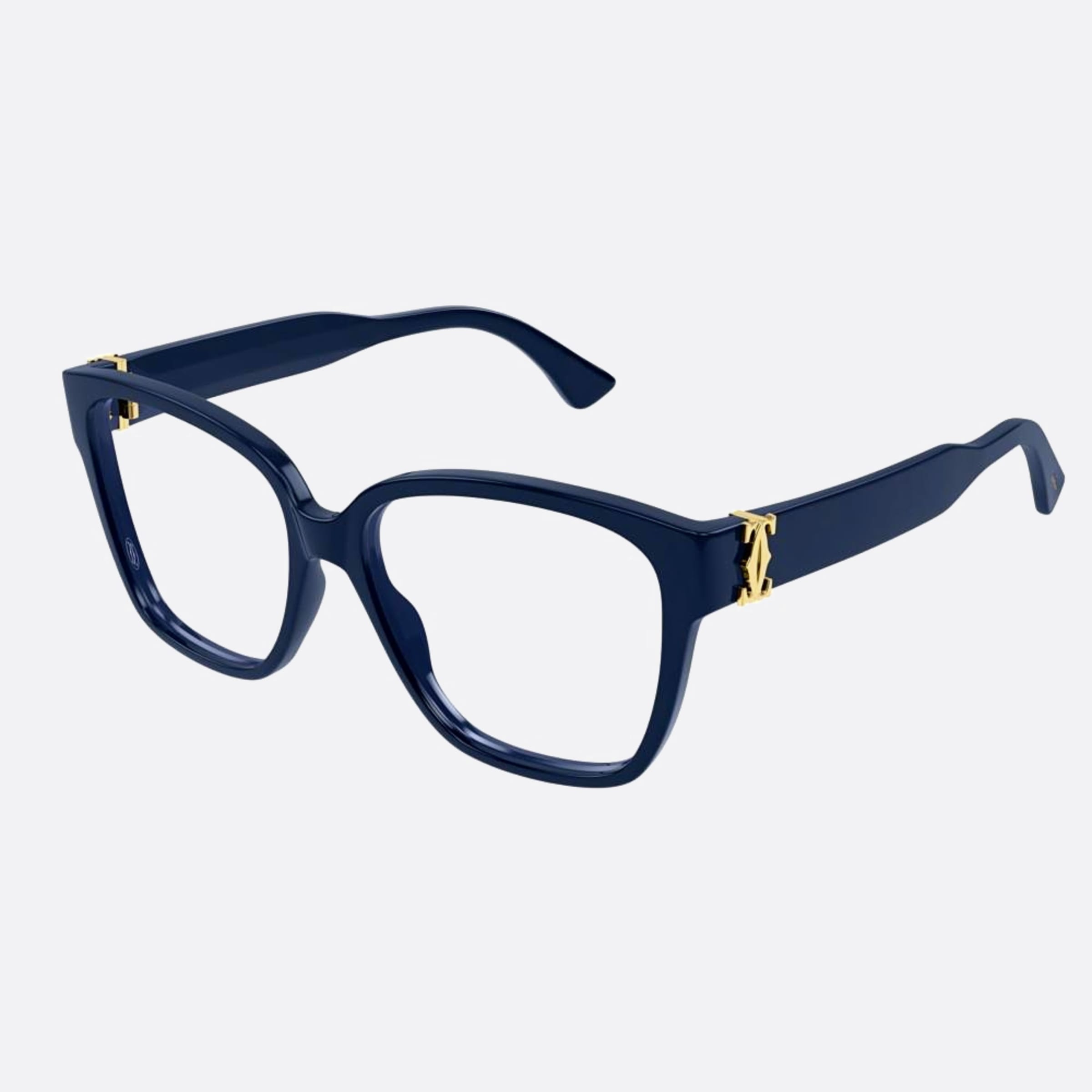 Cartier 55mm Blue Squared Women Eyeglasses - Side View