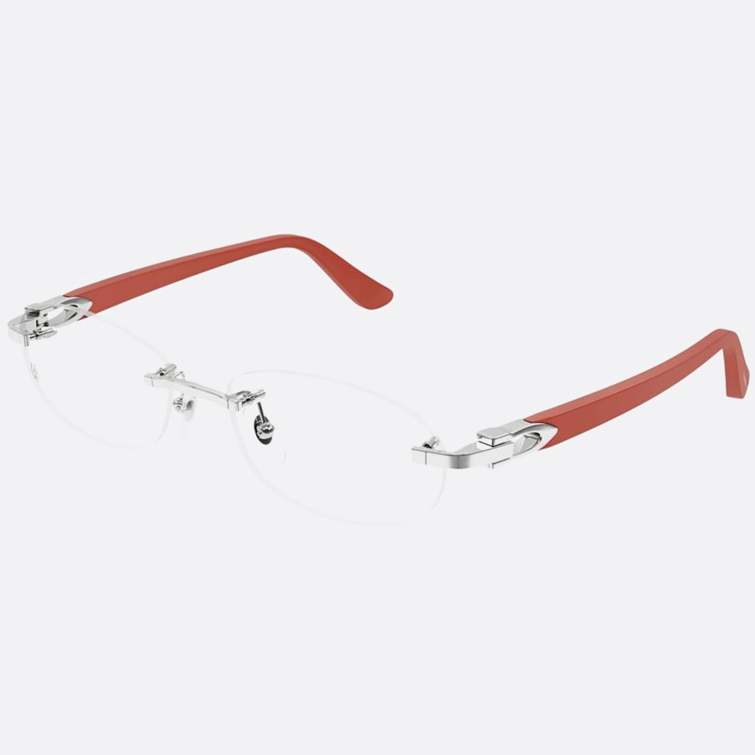 Cartier 52mm Ct0455oj Orange Round Women Eyeglasses - Side View