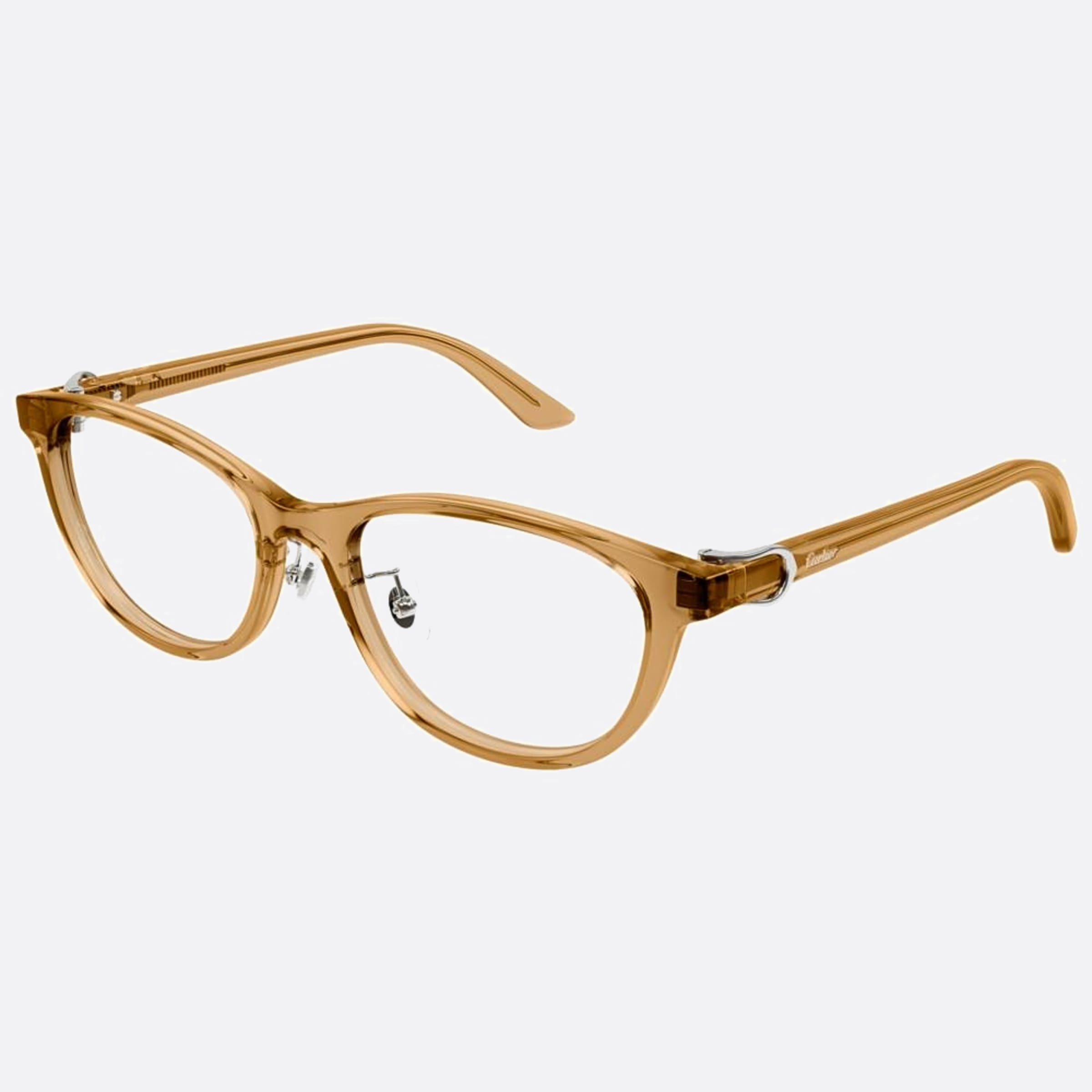 Cartier 53mm Ct0456oj Brown Cat Eye Women Eyeglasses - Side View