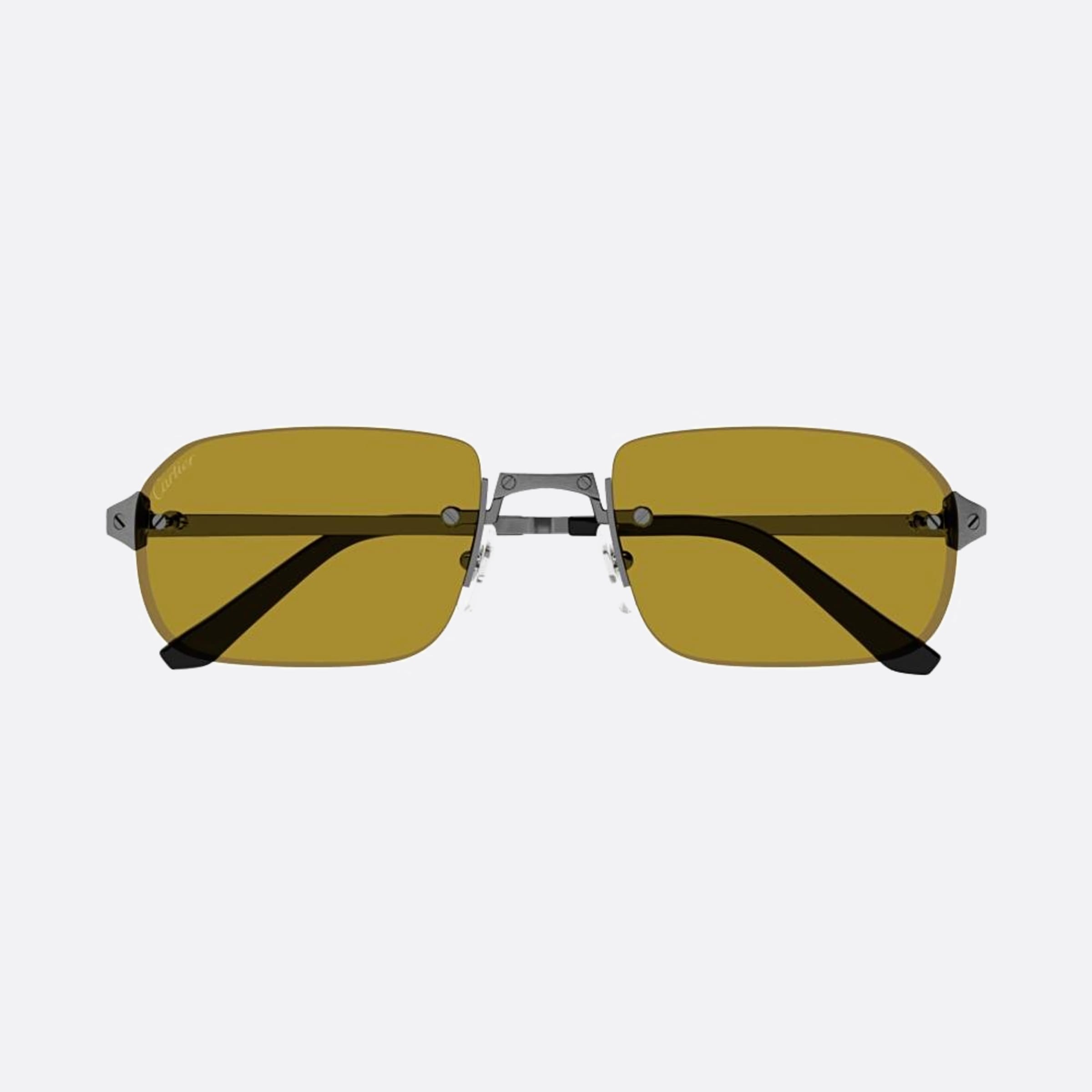 Cartier 56mm Guy Ruthenium Rectangle Men Sunglasses - Main View