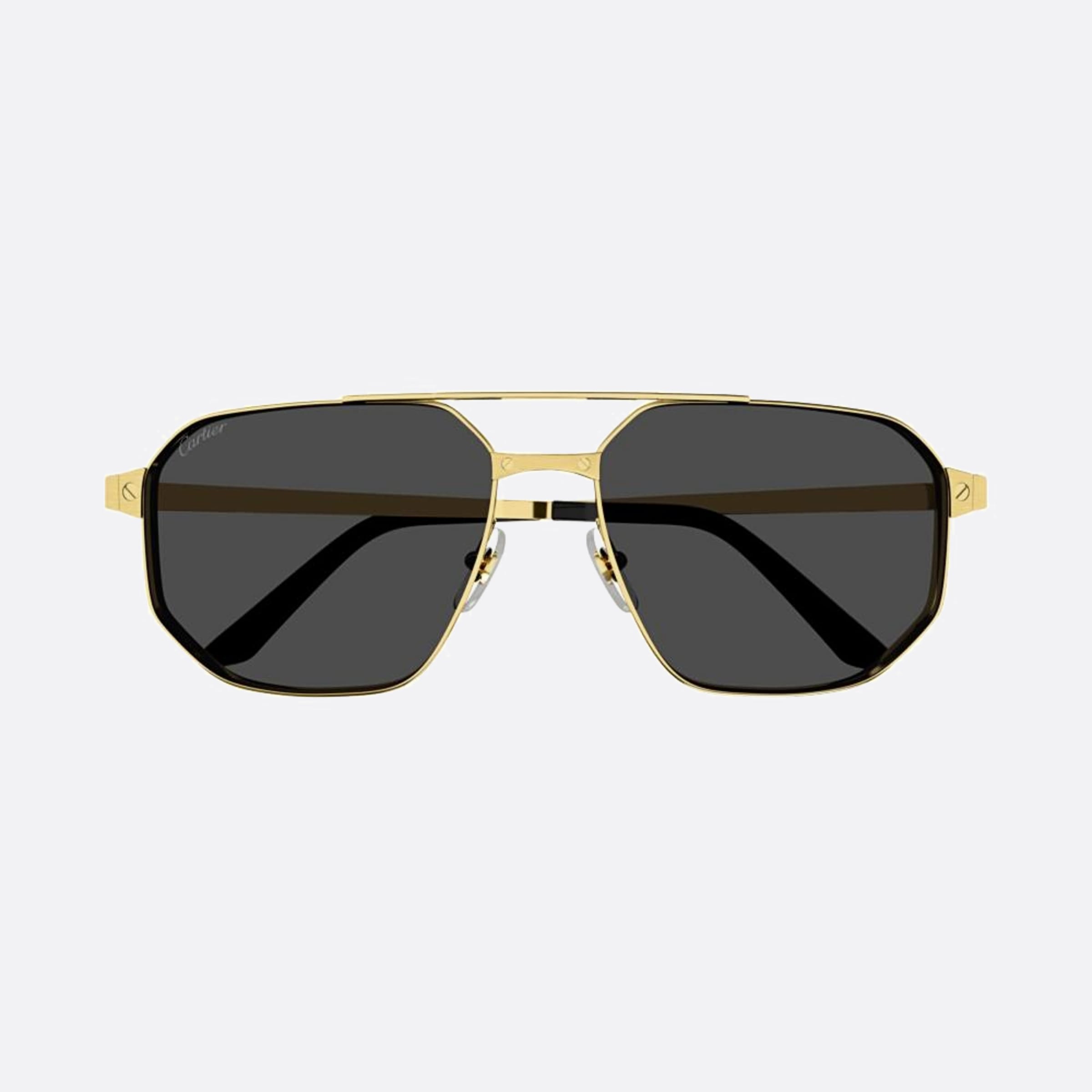 Cartier 60mm Gold Pilot Polarized Men Sunglasses - Main View