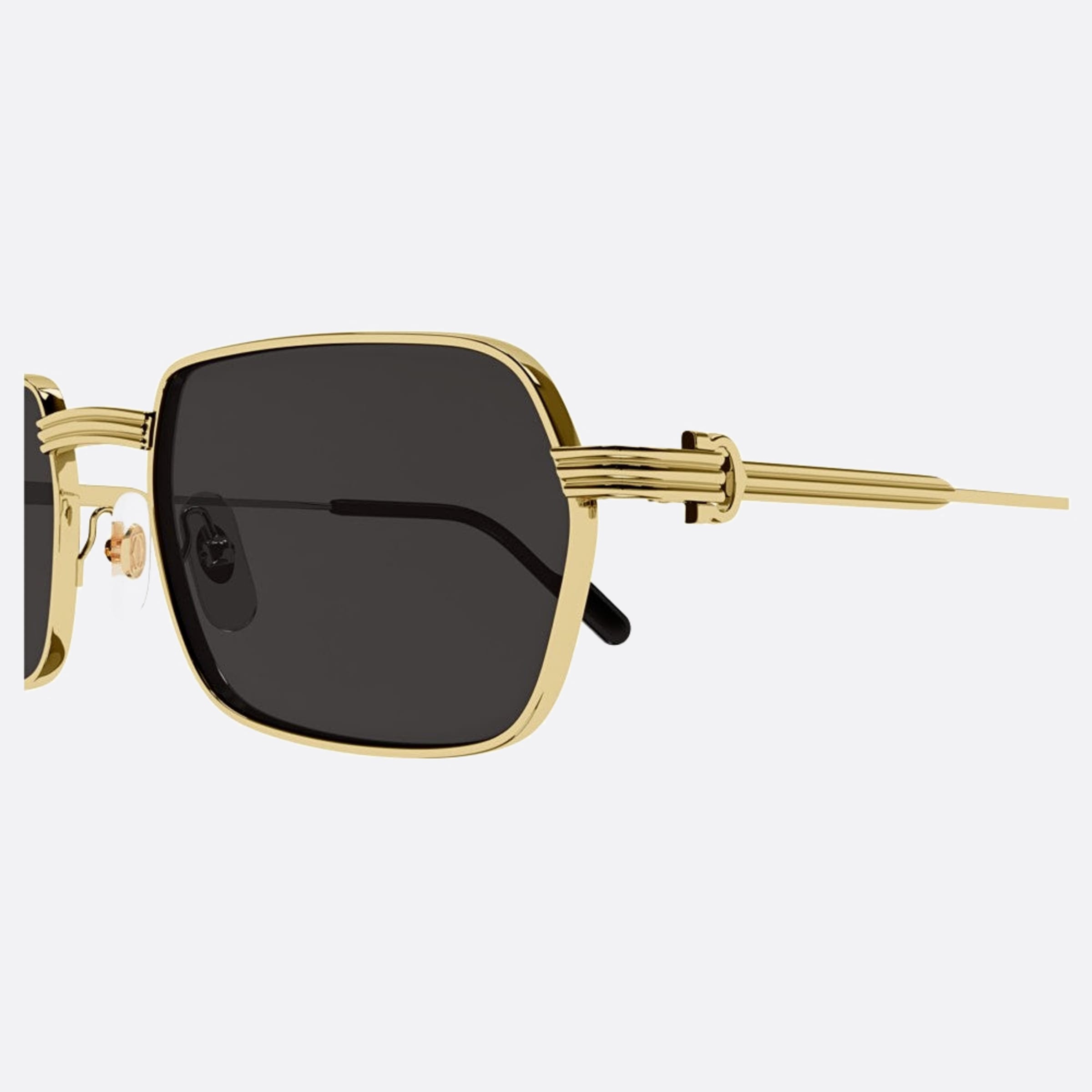 Cartier 56mm Gold Rectangle Men Sunglasses - Detail View