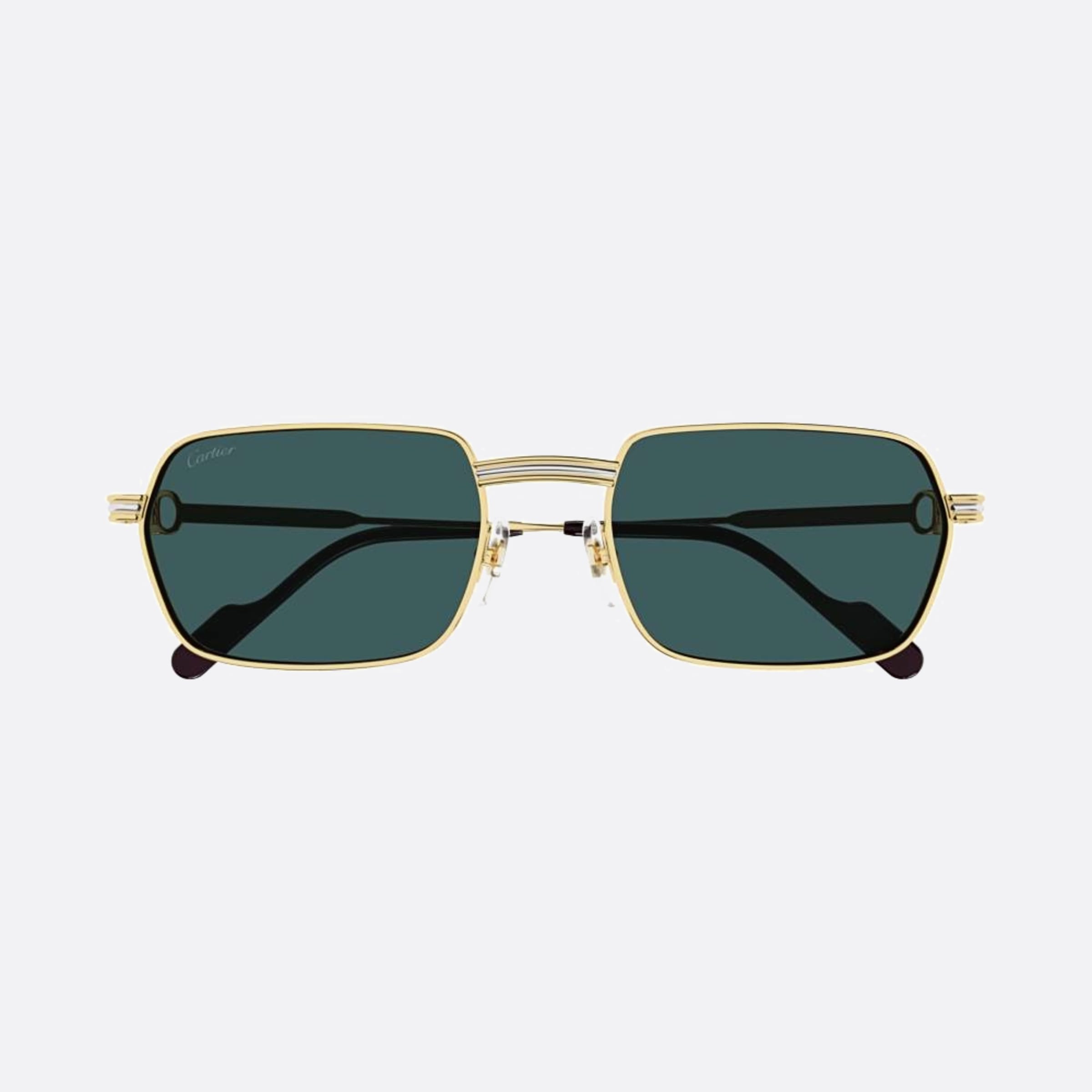 Cartier 56mm Black Rectangle Men Sunglasses - Main View