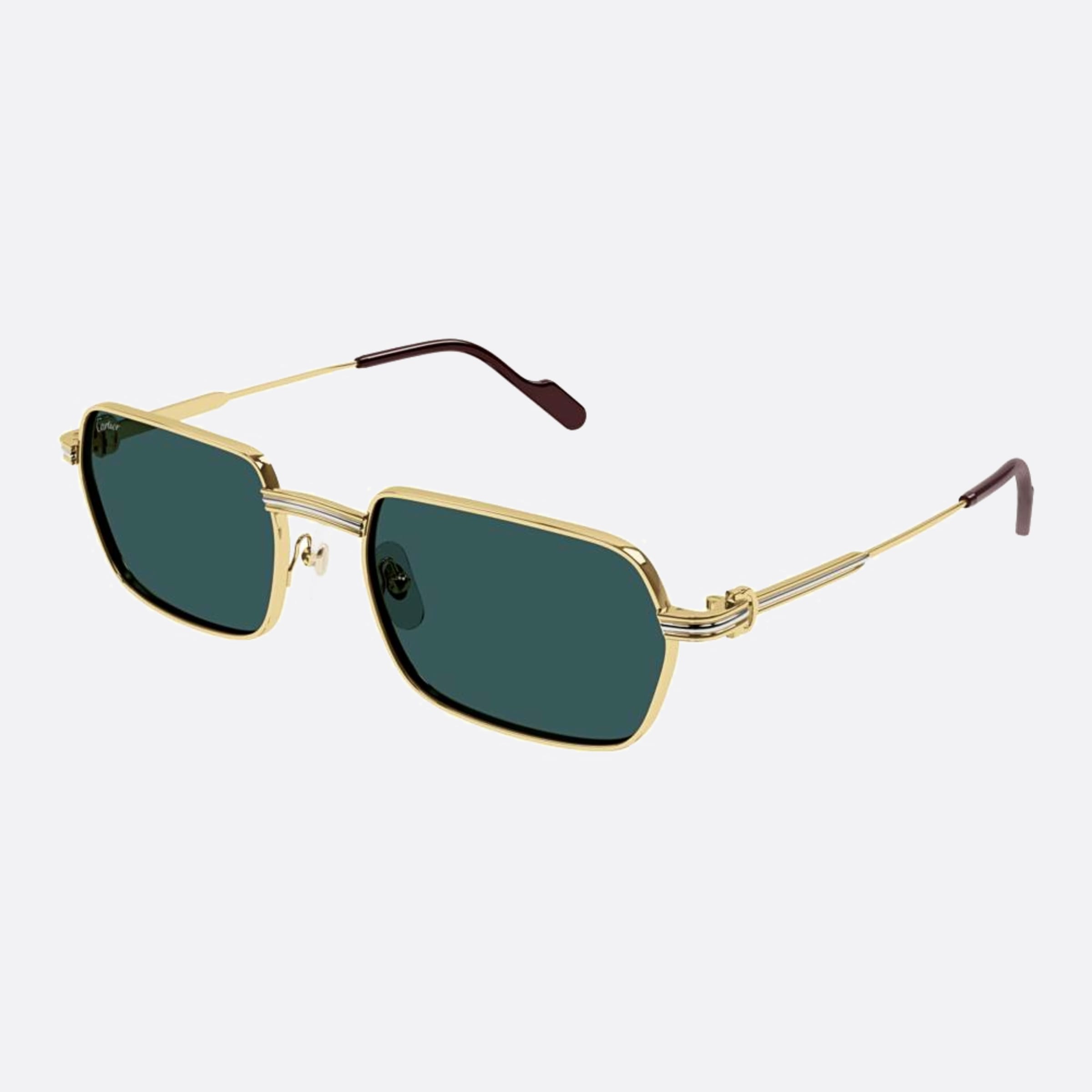 Cartier 56mm Black Rectangle Men Sunglasses - Side View