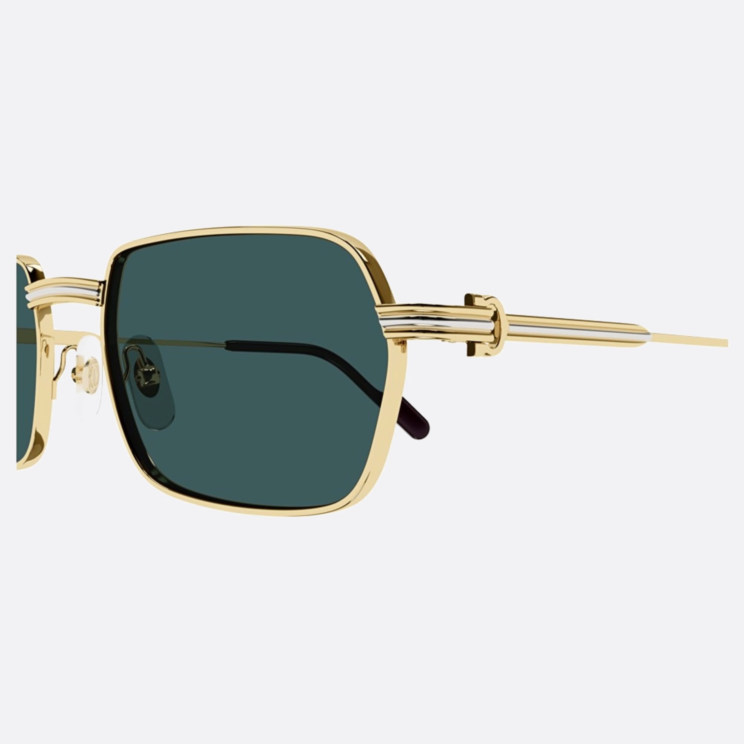 Cartier 56mm Black Rectangle Men Sunglasses - Detail View