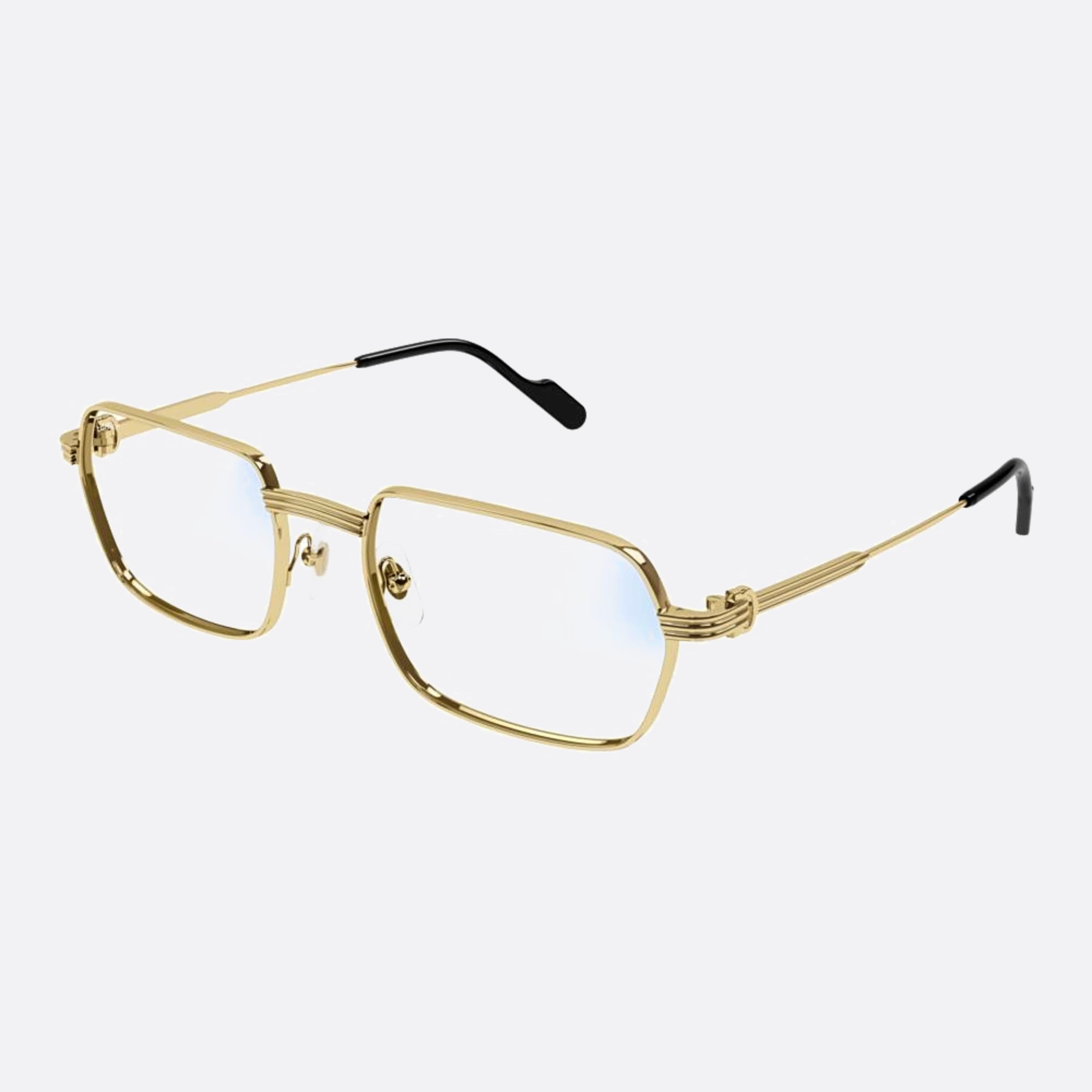 Cartier 56mm Gph Gold Rectangle Photochromic Men Sunglasses - Side View