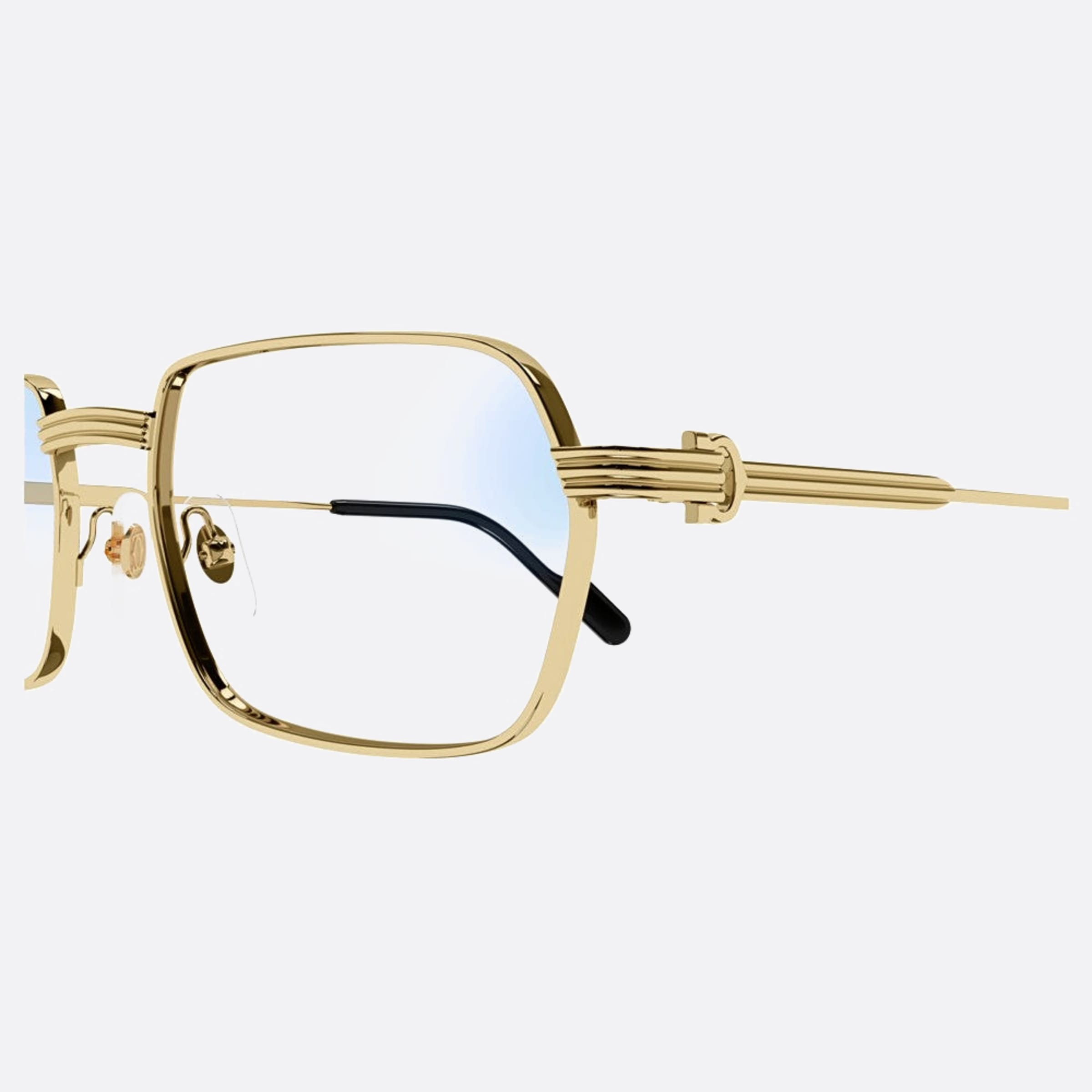 Cartier 56mm Gph Gold Rectangle Photochromic Men Sunglasses - Detail View