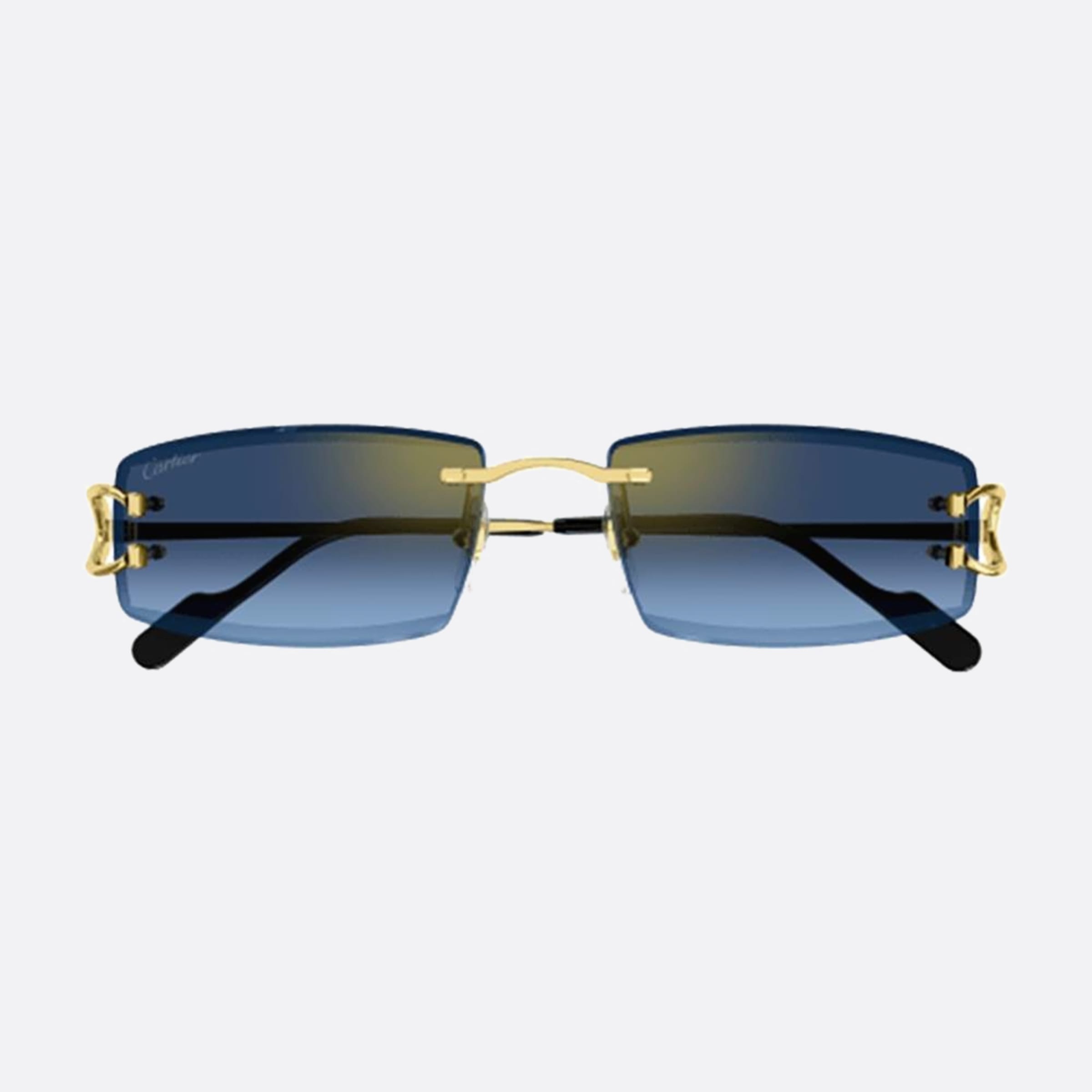 Cartier 56mm Gold Squared Men Sunglasses - Main View