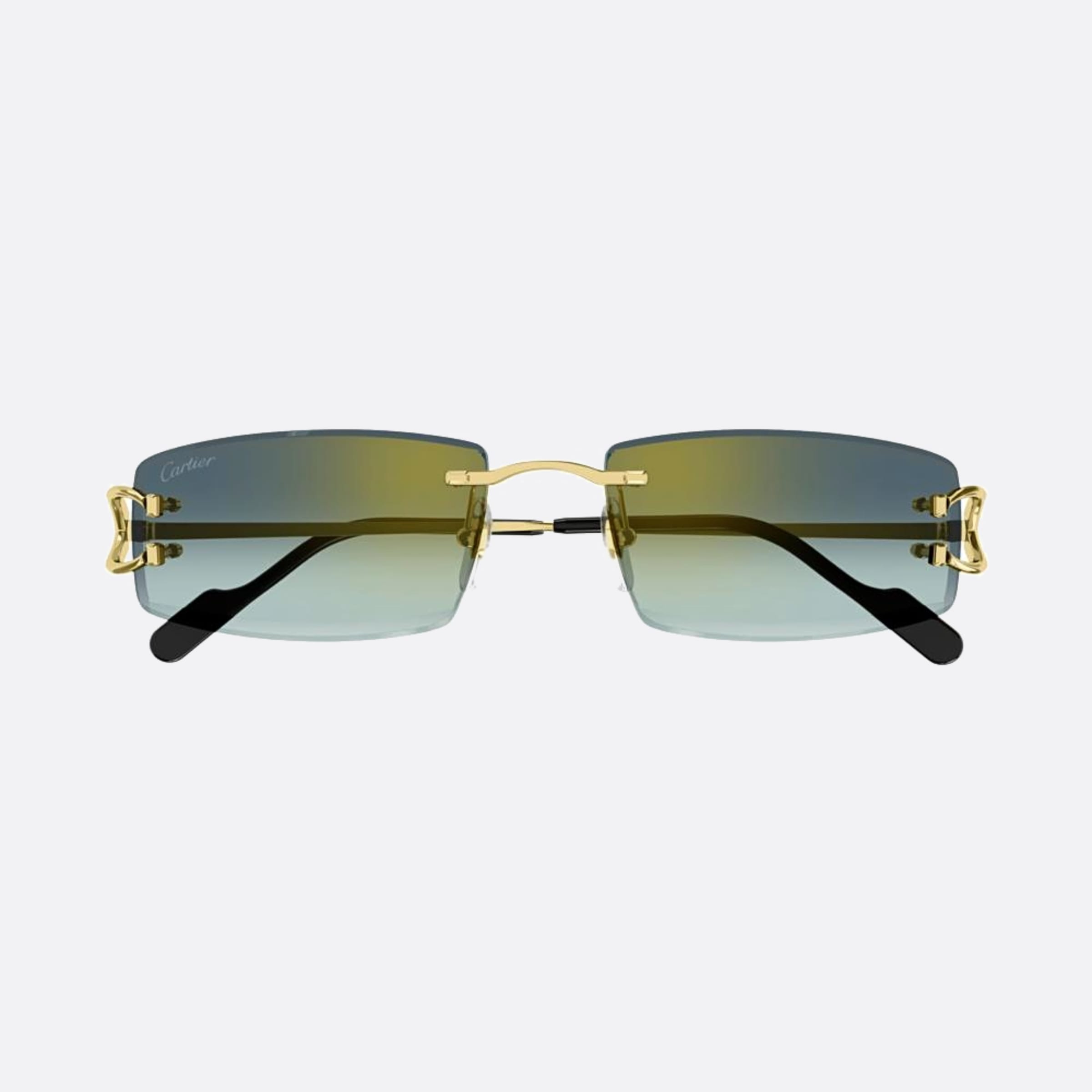Cartier 56mm Gold Squared Men Sunglasses - Main View