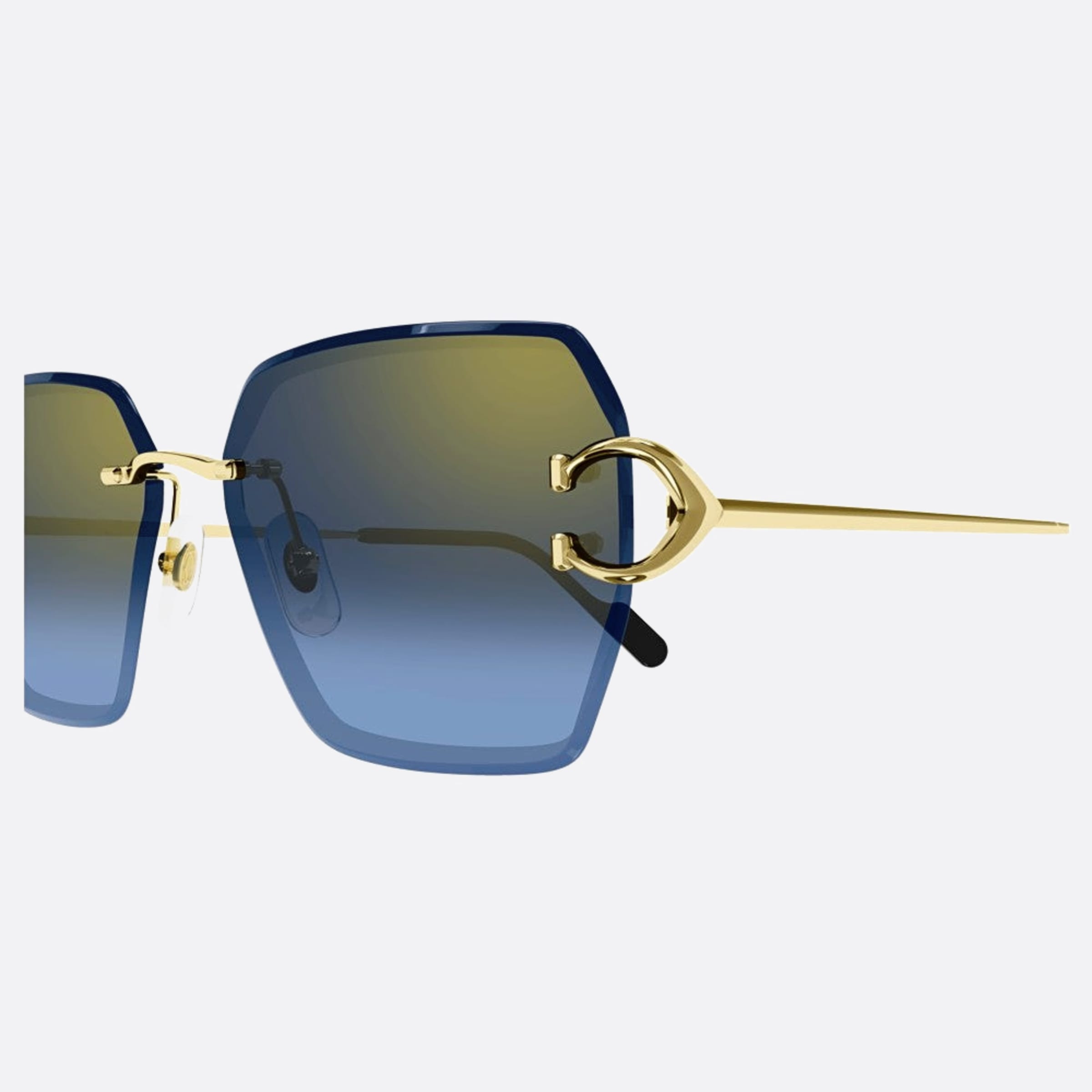 Cartier 58mm Gbb Gold Oversize Women Sunglasses - Detail View
