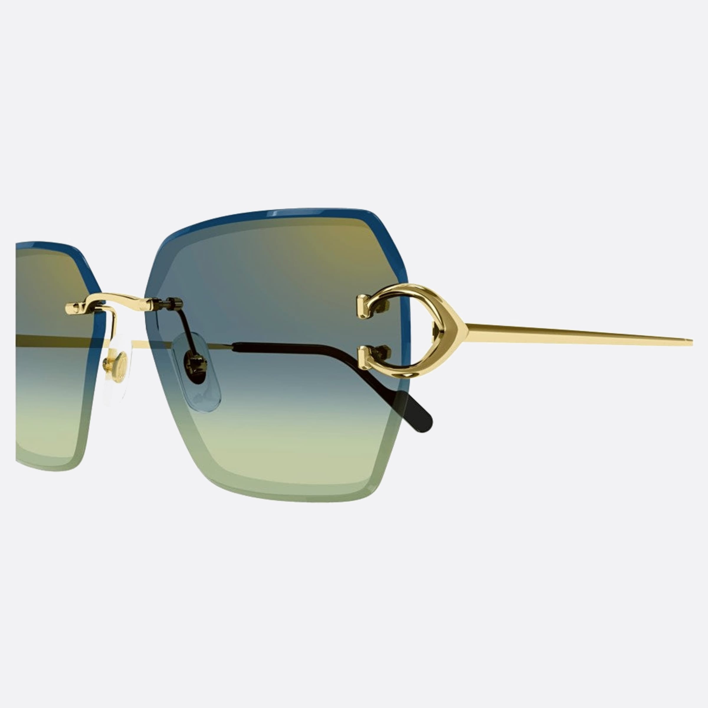 Cartier 58mm Cfv Gold Oversize Women Sunglasses - Detail View