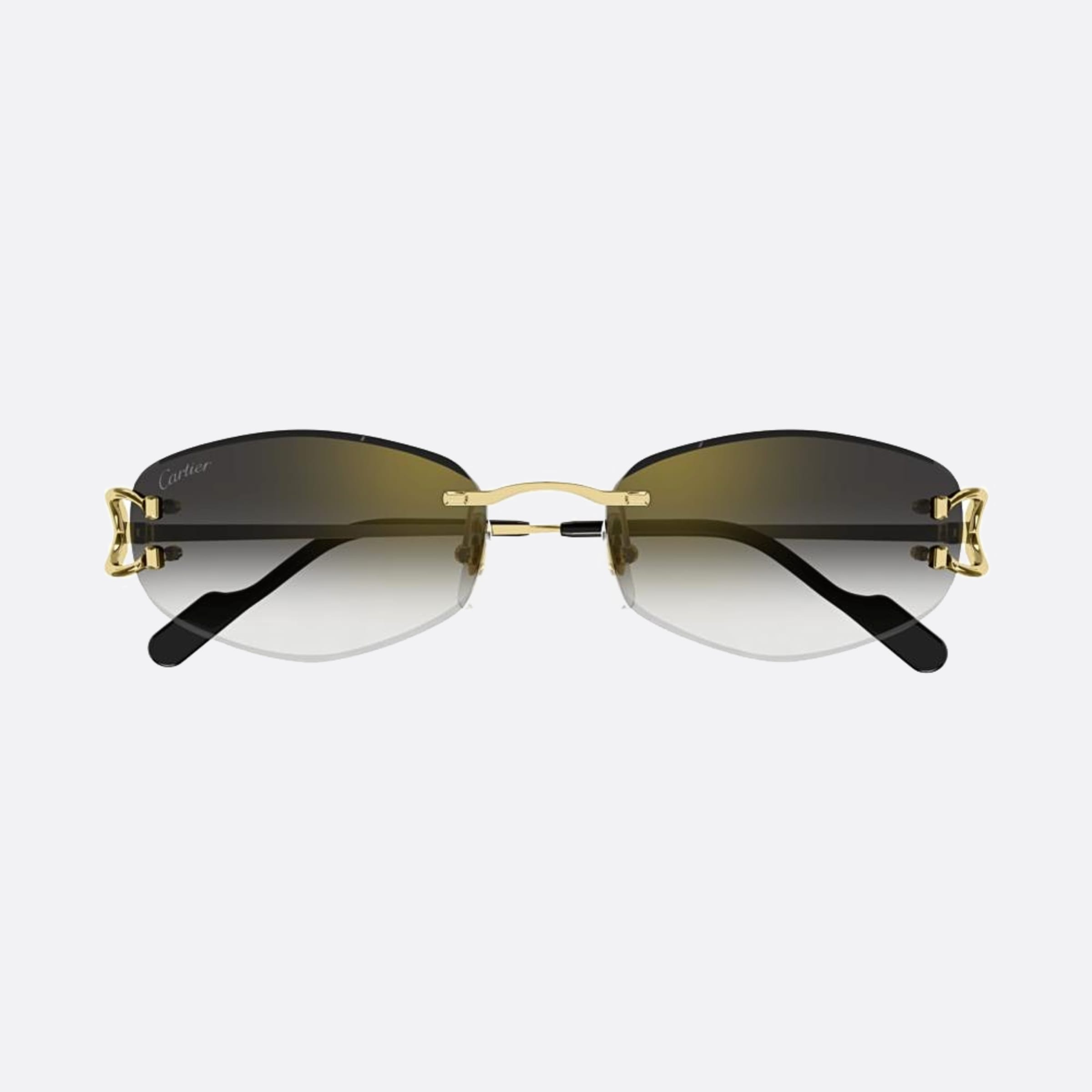 Cartier 57mm Gold Rectangle Women Sunglasses - Main View