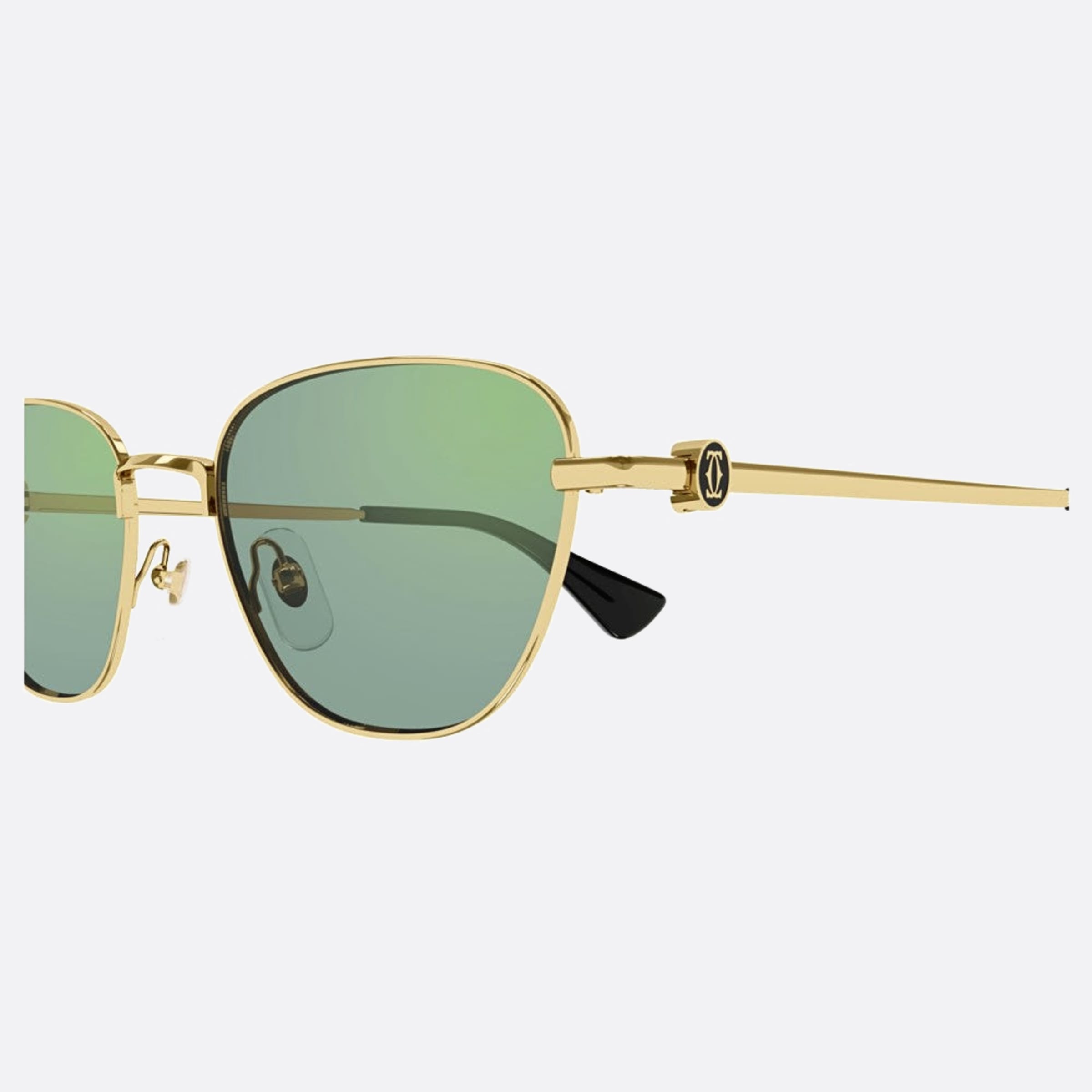 Cartier 53mm Cfv Gold Cat Eye Women Sunglasses - Detail View