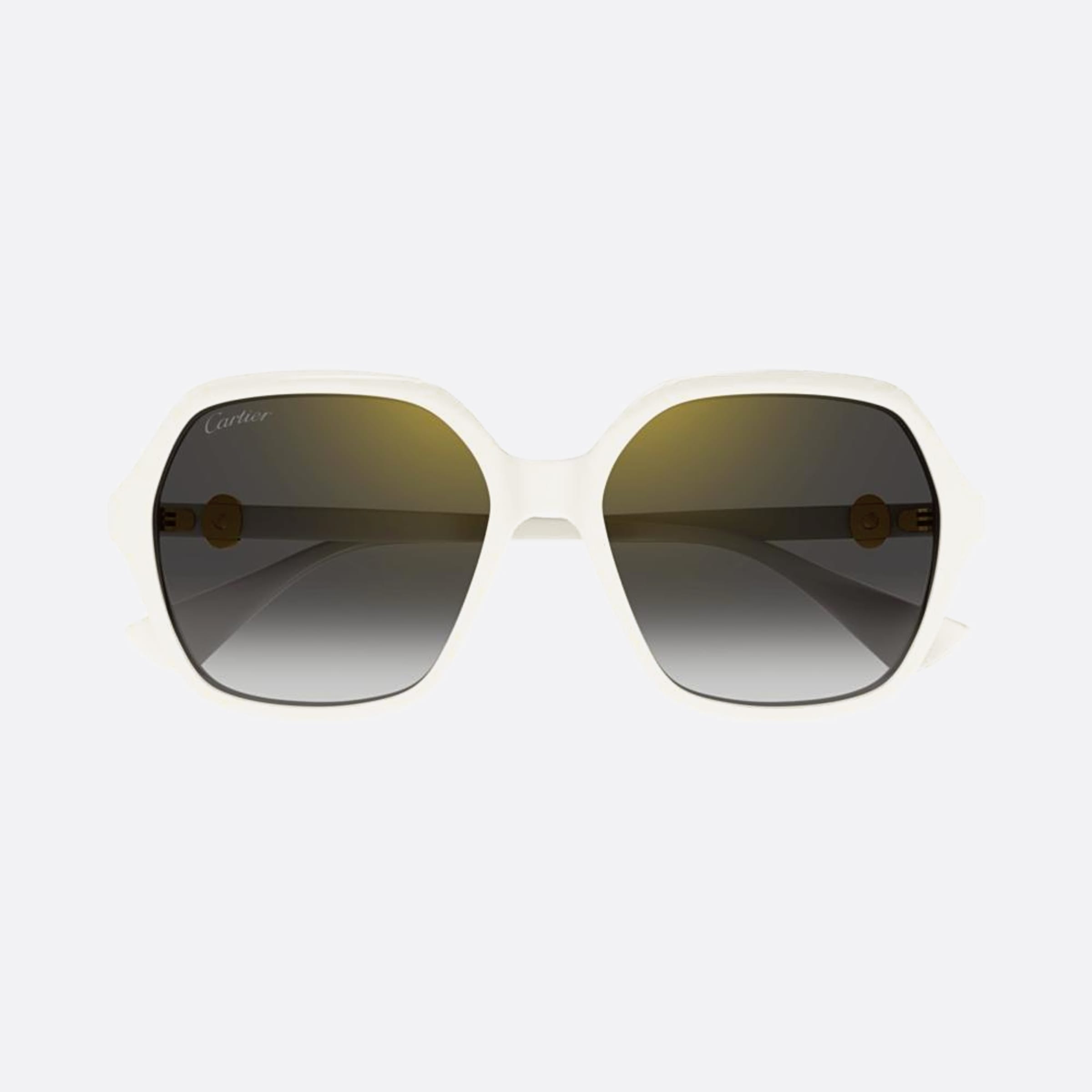 Cartier 57mm Wgr White Oversize Women Sunglasses - Main View
