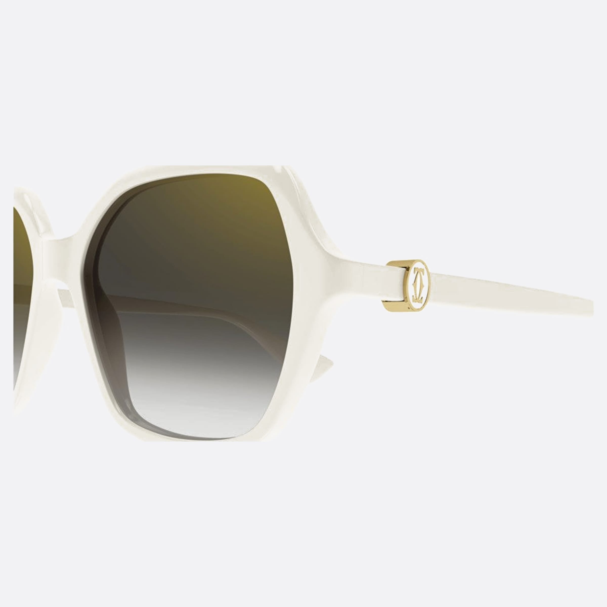Cartier 57mm Wgr White Oversize Women Sunglasses - Detail View