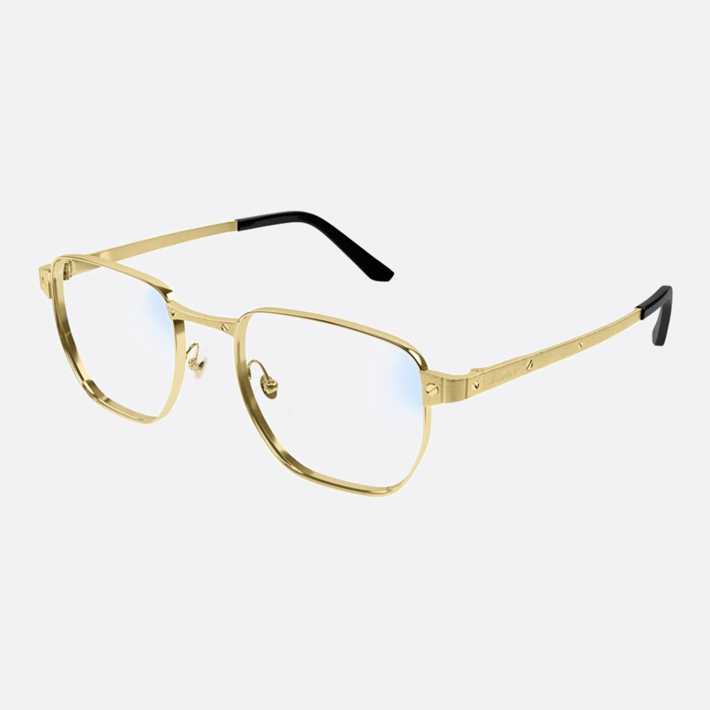 Cartier 53mm Gph Gold Squared Photochromic Men Sunglasses - Side View