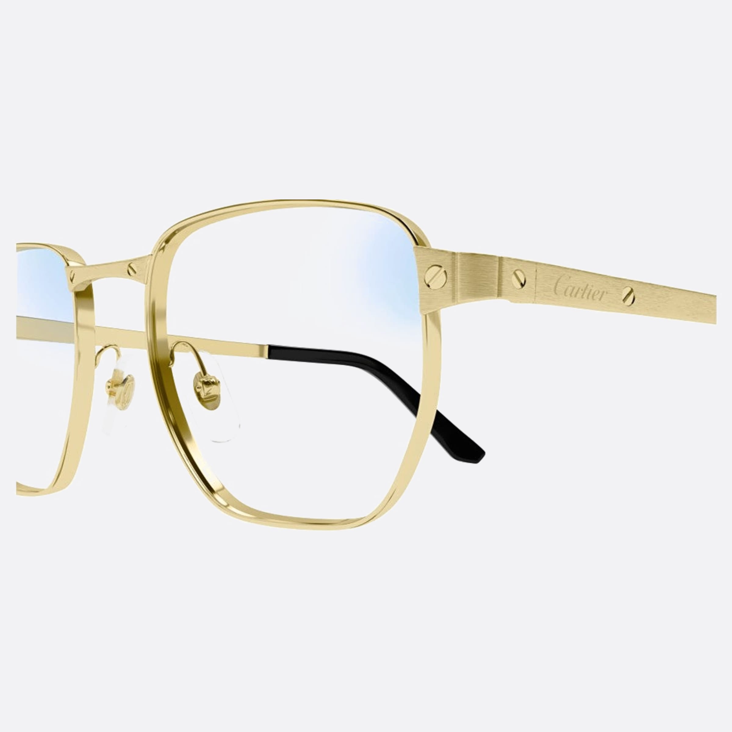 Cartier 53mm Gph Gold Squared Photochromic Men Sunglasses - Detail View
