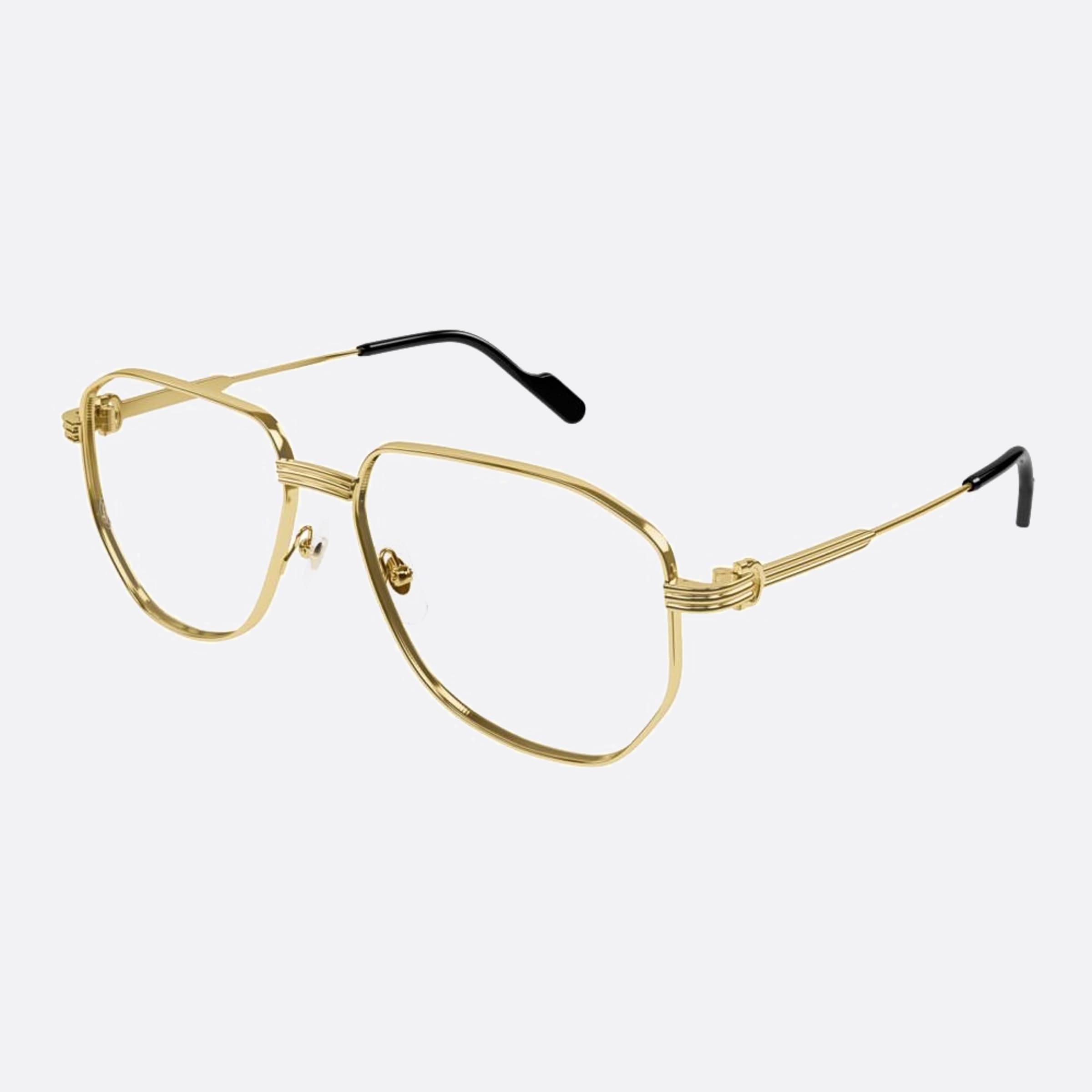 Cartier 58mm Gold Pilot Men Eyeglasses - Side View