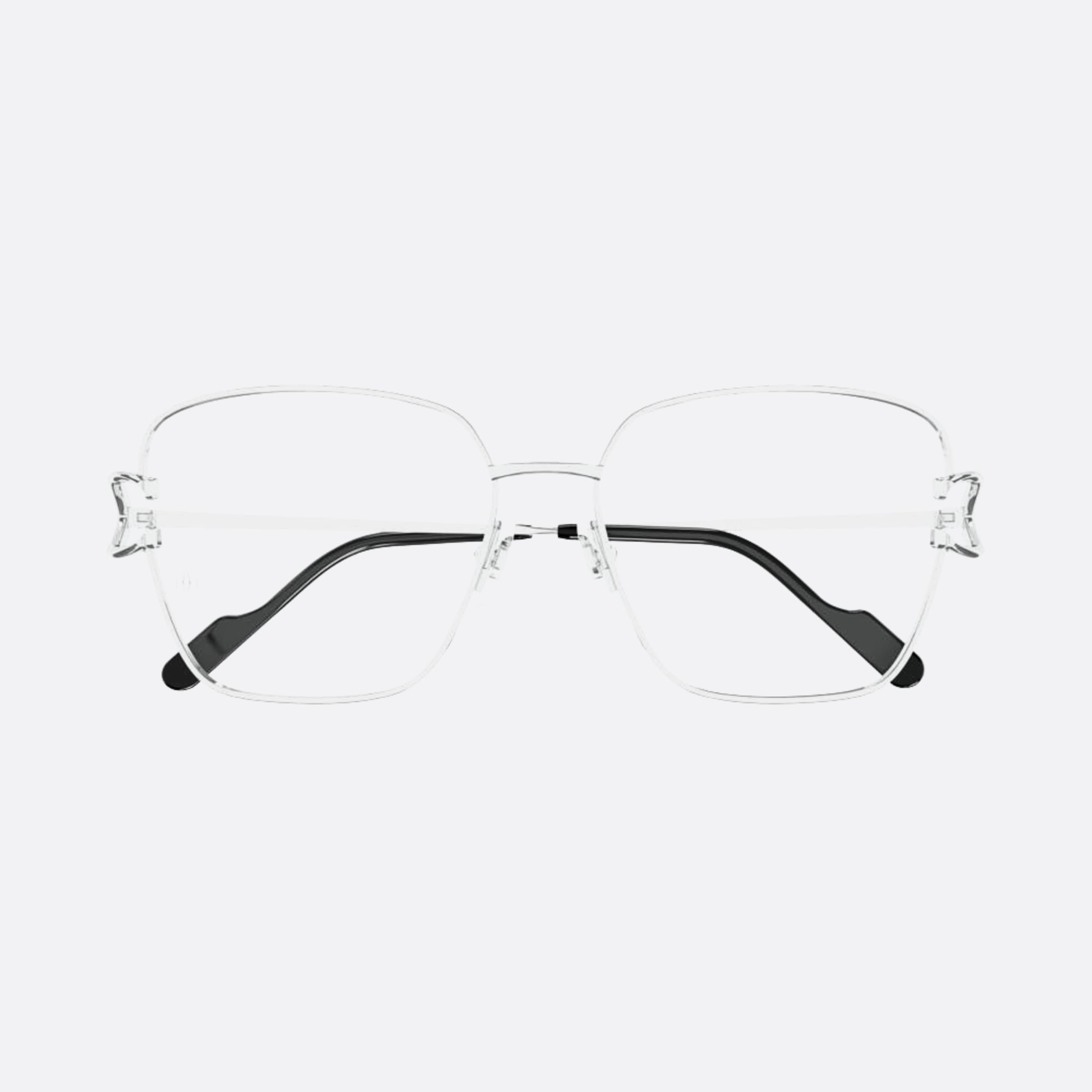 Cartier 58mm Silver Cat Eye Women Eyeglasses - Main View