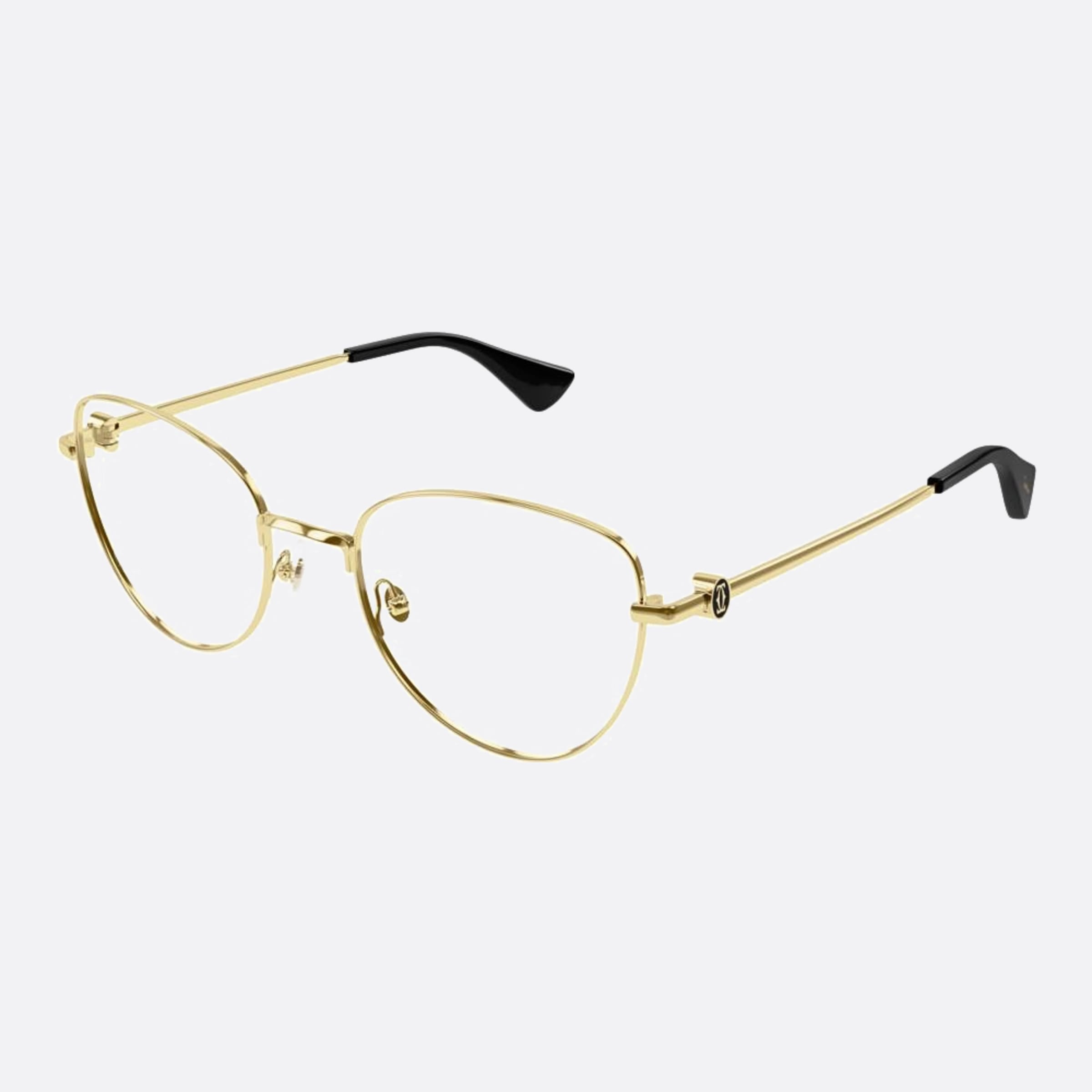 Cartier 55mm Gdbk Gold Cat Eye Women Eyeglasses - Side View