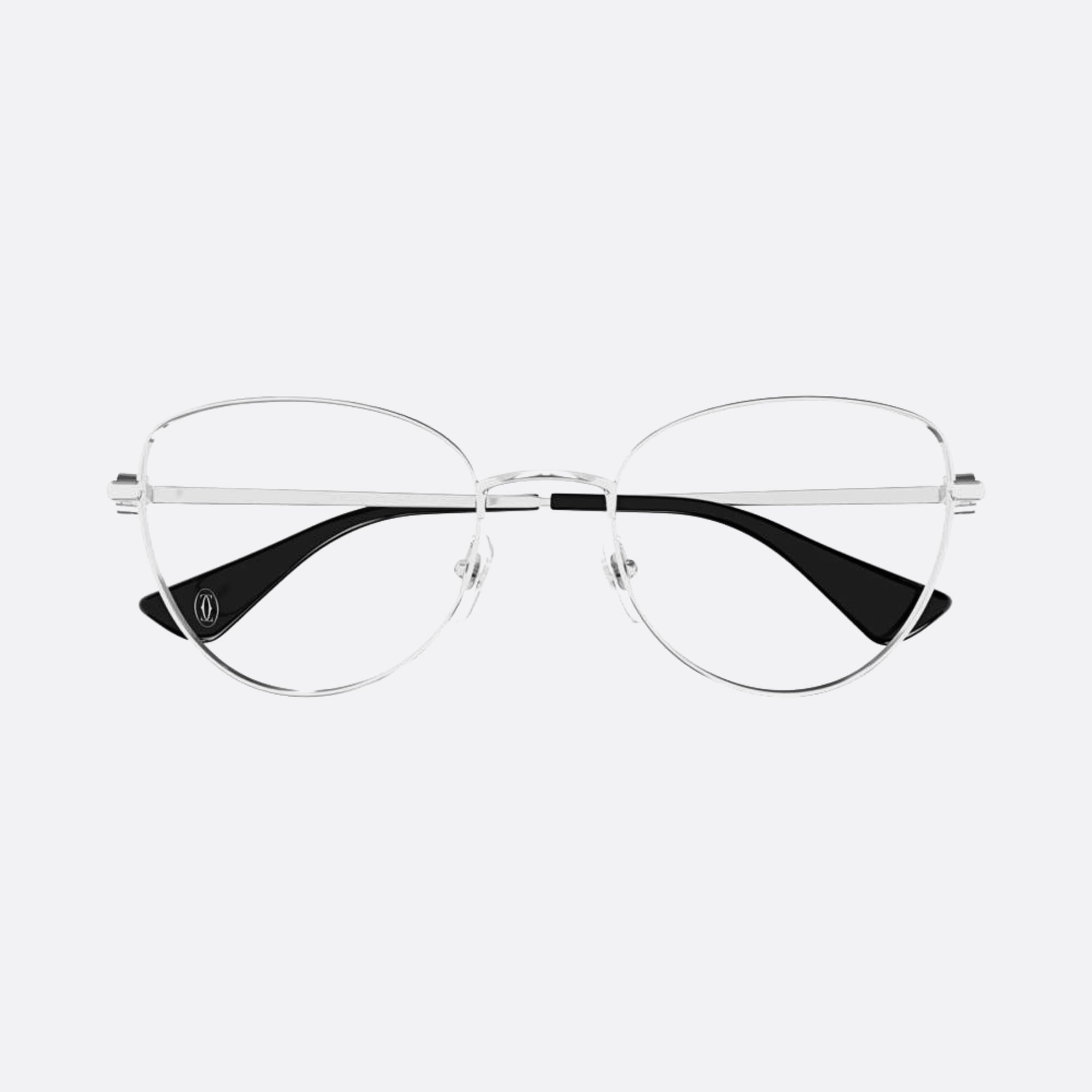 Cartier 55mm Sibk Silver Cat Eye Women Eyeglasses - Main View