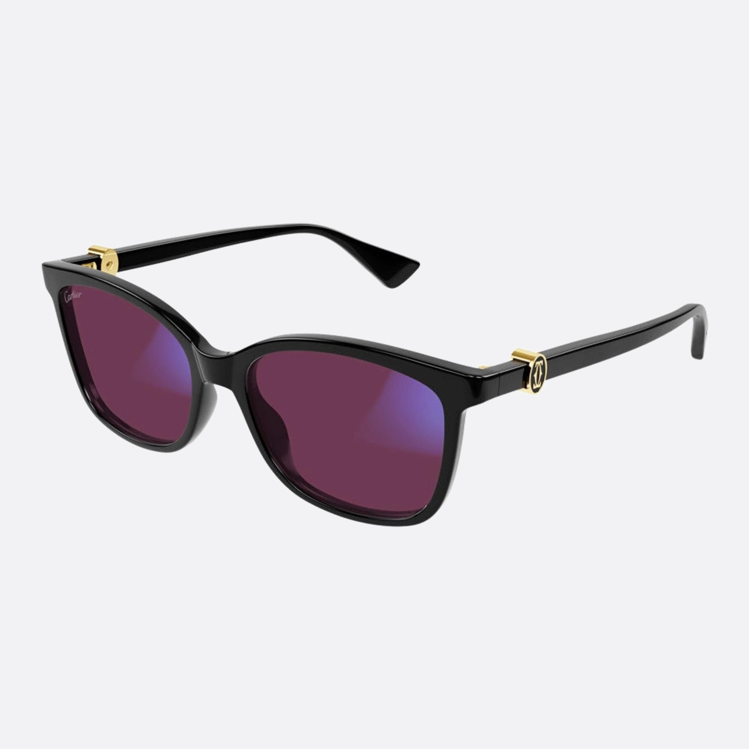 Cartier 55mm Bph Black Squared Photochromic Women Sunglasses - Additional Angle