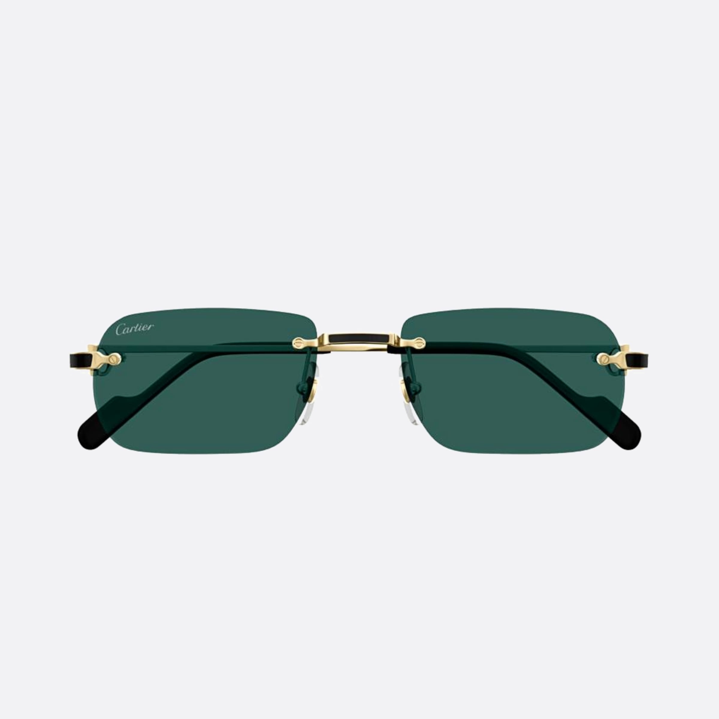 Cartier 55mm Gdgn Gold Rectangle Men Sunglasses - Main View