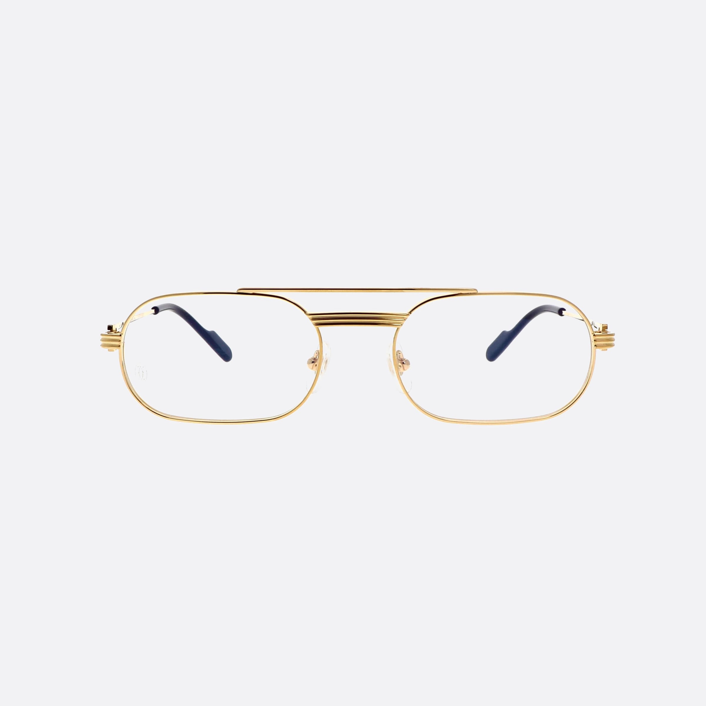 Cartier 57mm Exception Gold Rectangle Men Eyeglasses - Side View