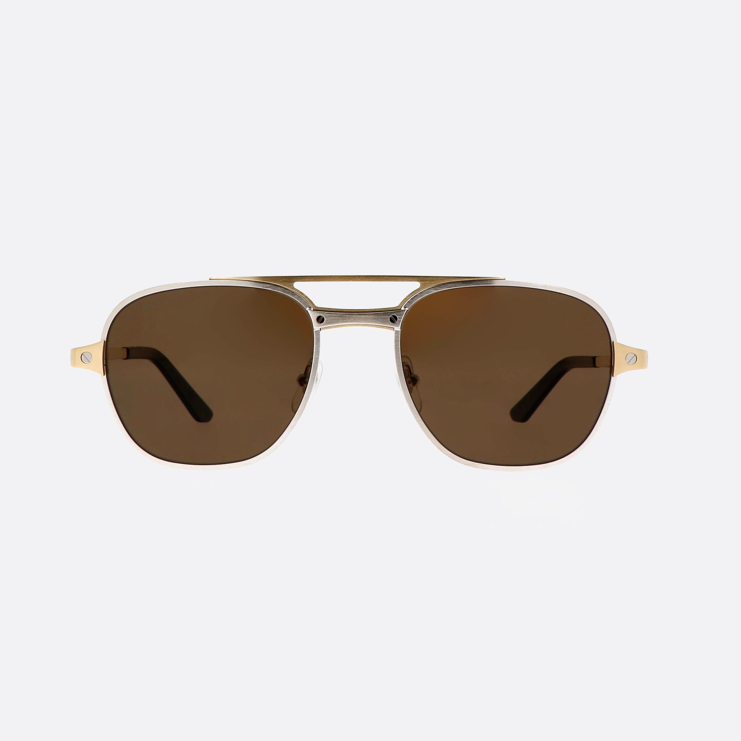 Cartier 56mm Exception Sibr Silver Geometric Polarized Men Sunglasses - Side View