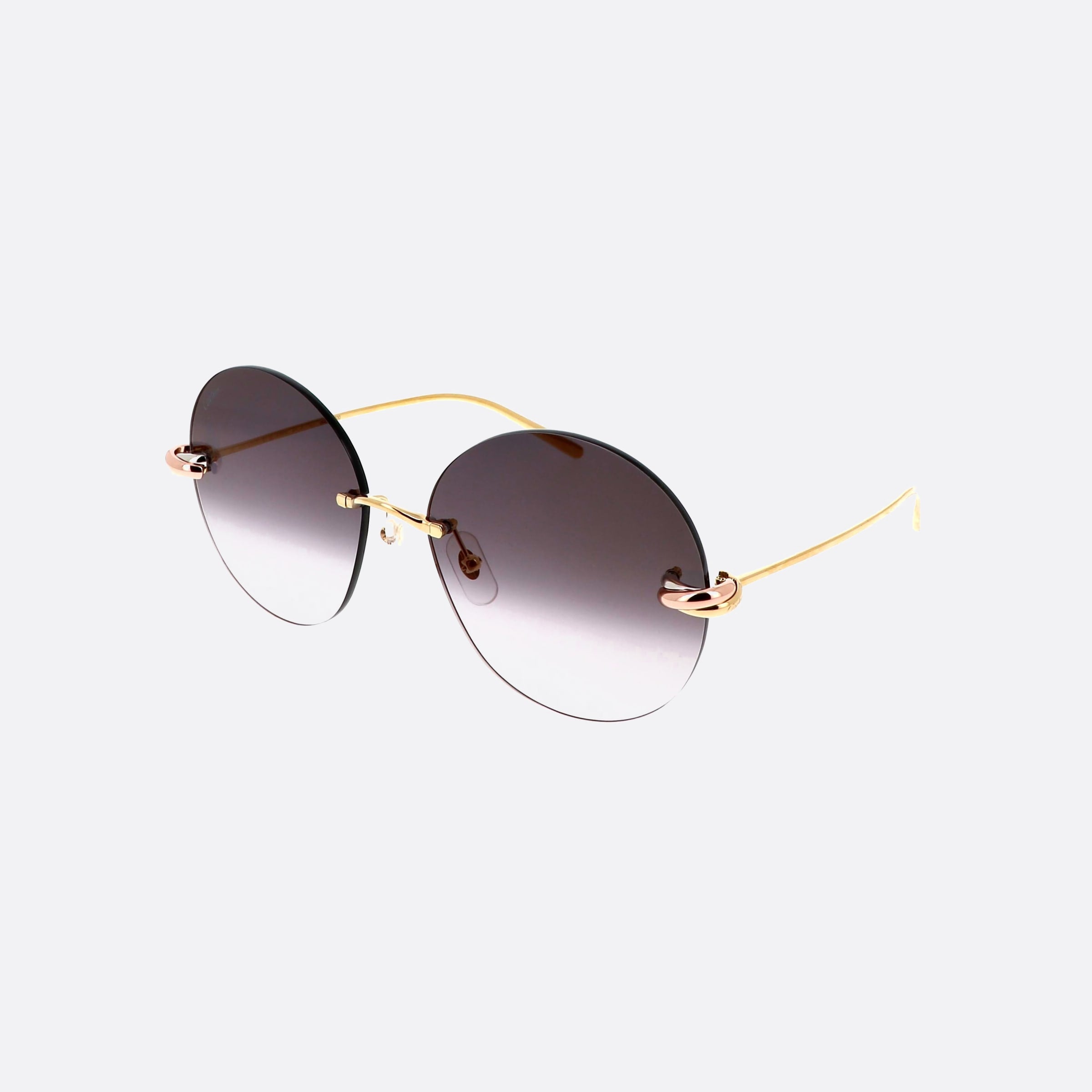 Cartier 60mm Trinity Gold Round Unisex Sunglasses - Main View