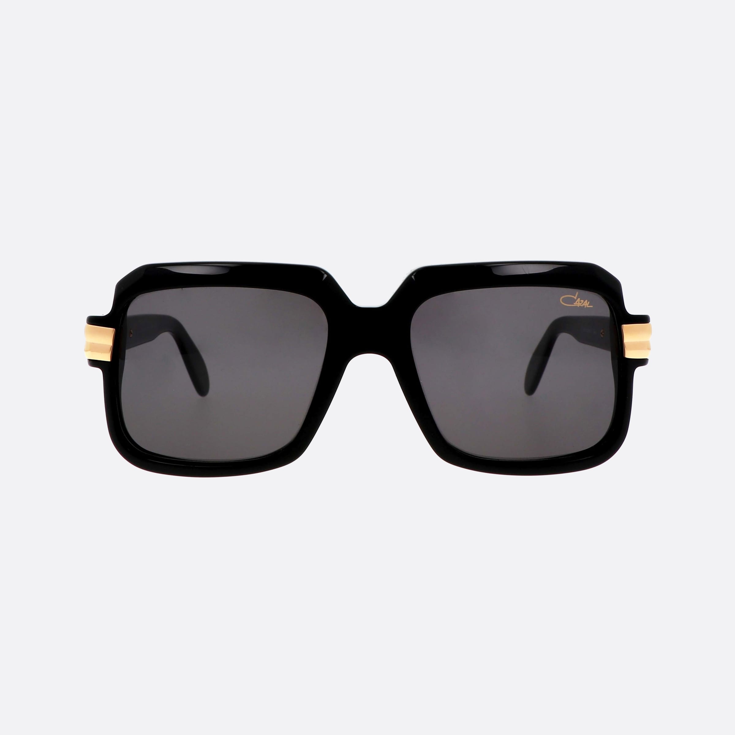 Cazal 56mm Black Rectangle Men Sunglasses - Side View
